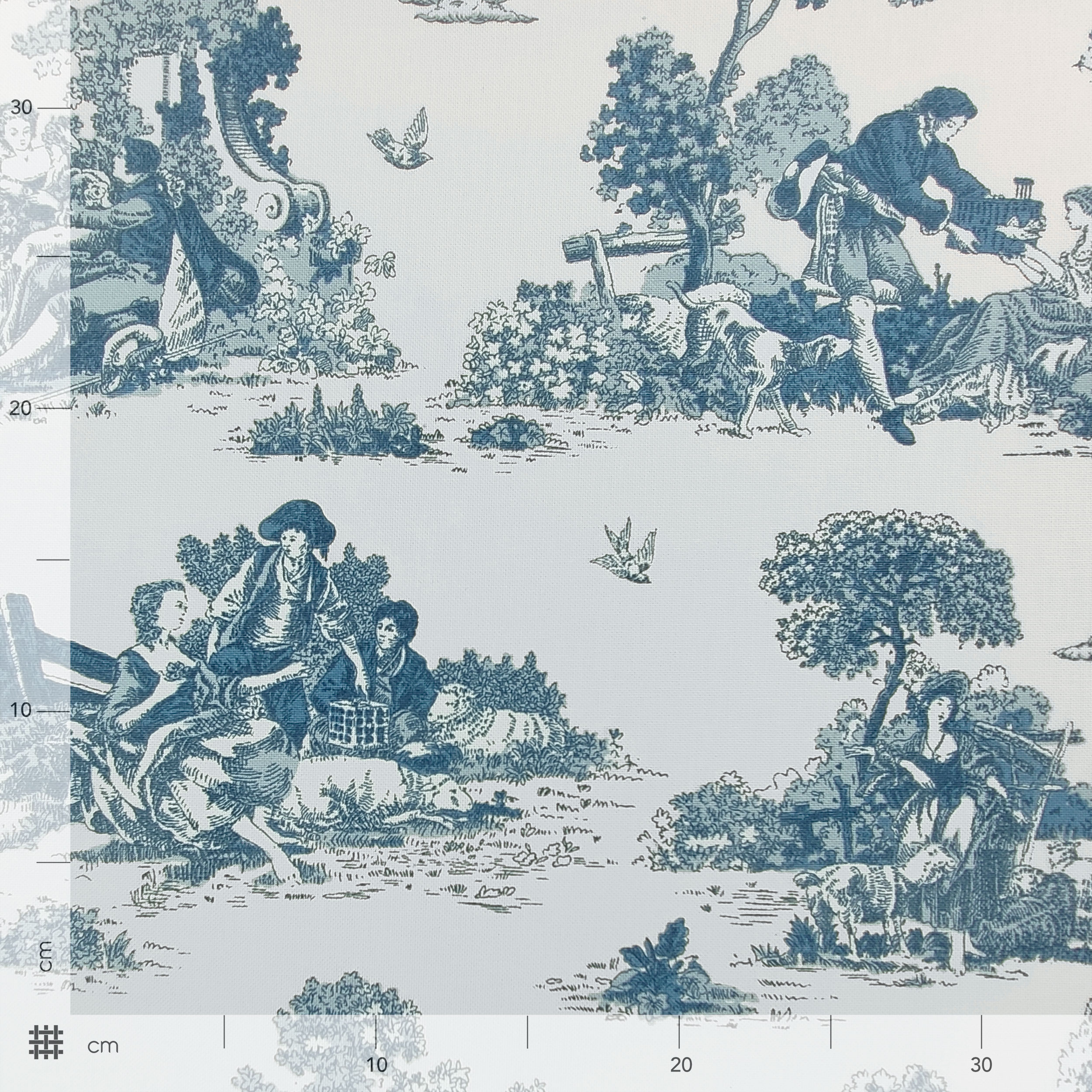 Panama Toile de Jouy Petrolio Image