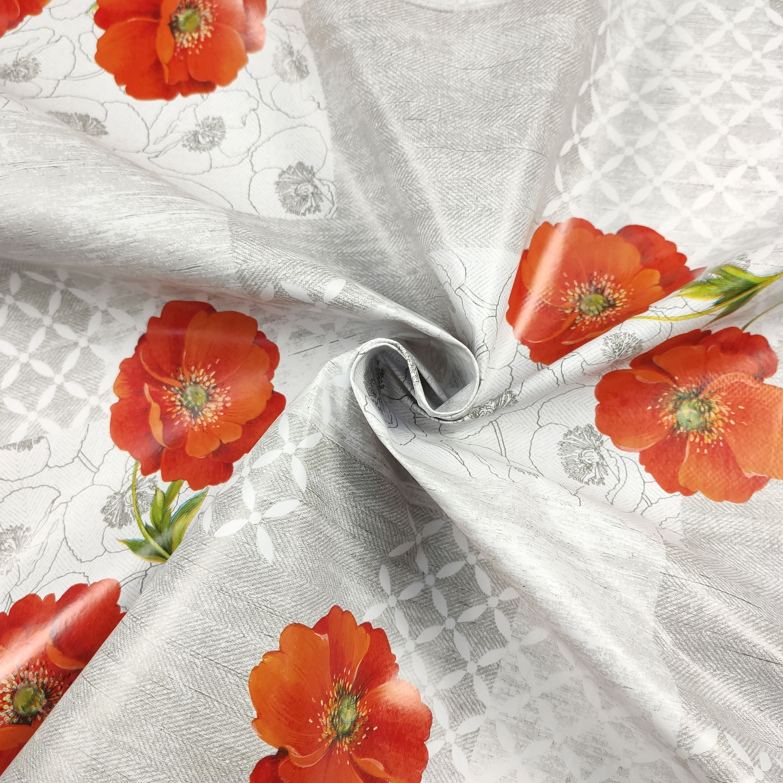 Tessuto per Tovaglia Cerata Papaveri Patchwork Image