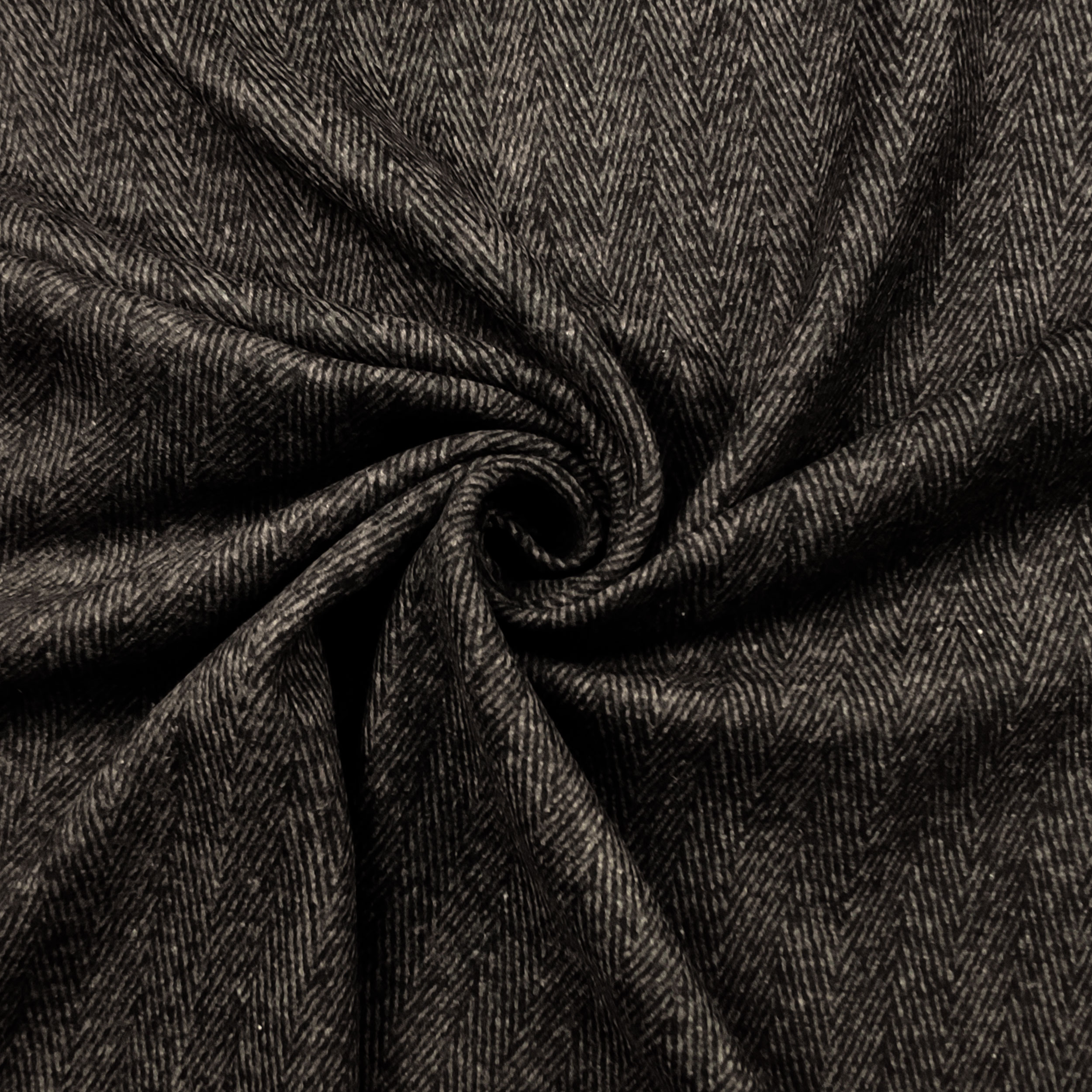Tessuto Cappotto Spigato Grigio e Nero
