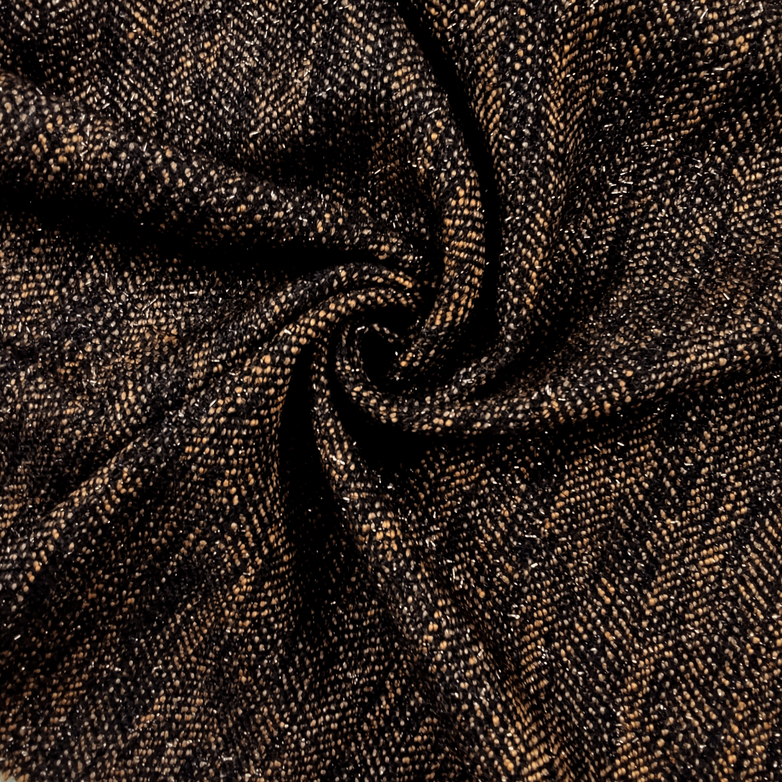 Tweed Lurex in Tinta Marrone e Nero