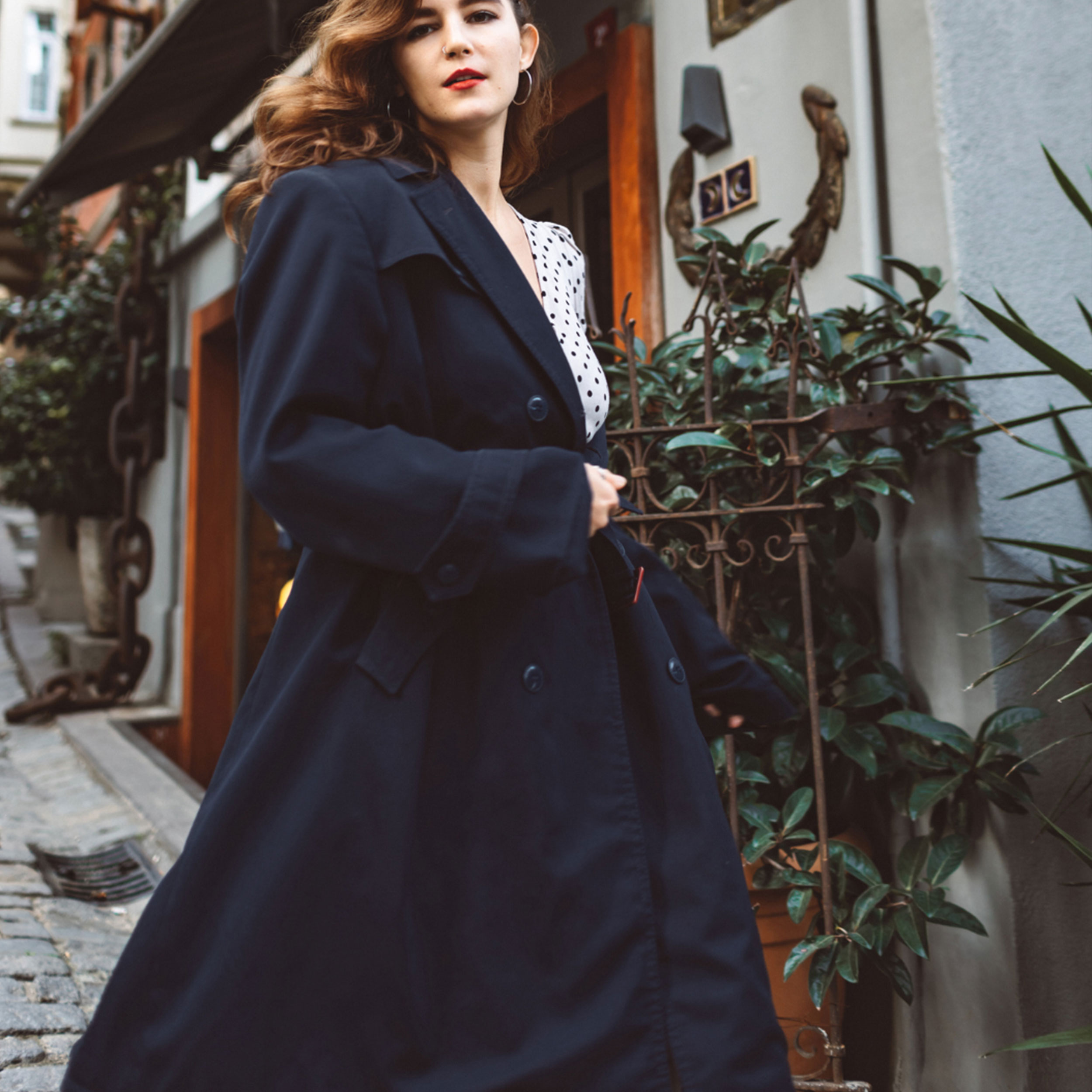 Cappotto Invernale Misto Lana Blu Scuro