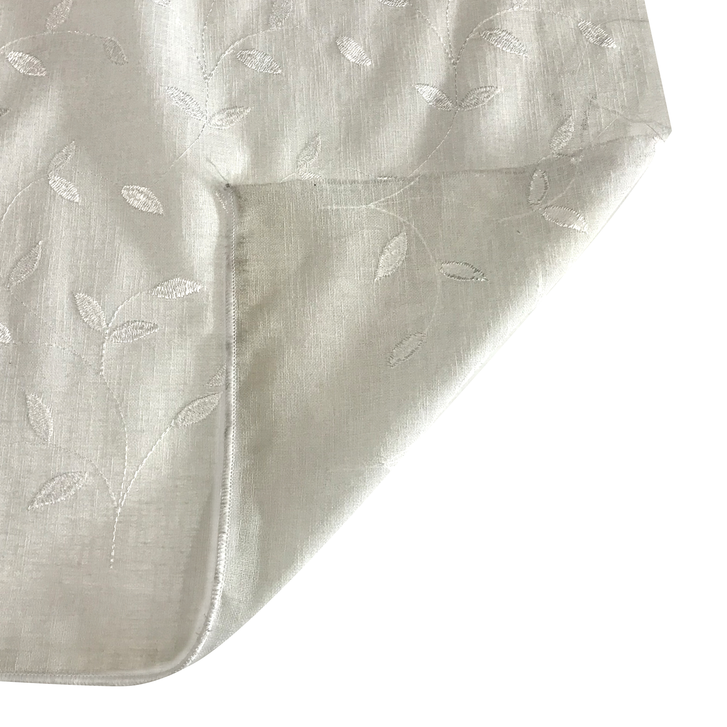 Tessuto Tenda Foglie Eleganti - Bianco Image