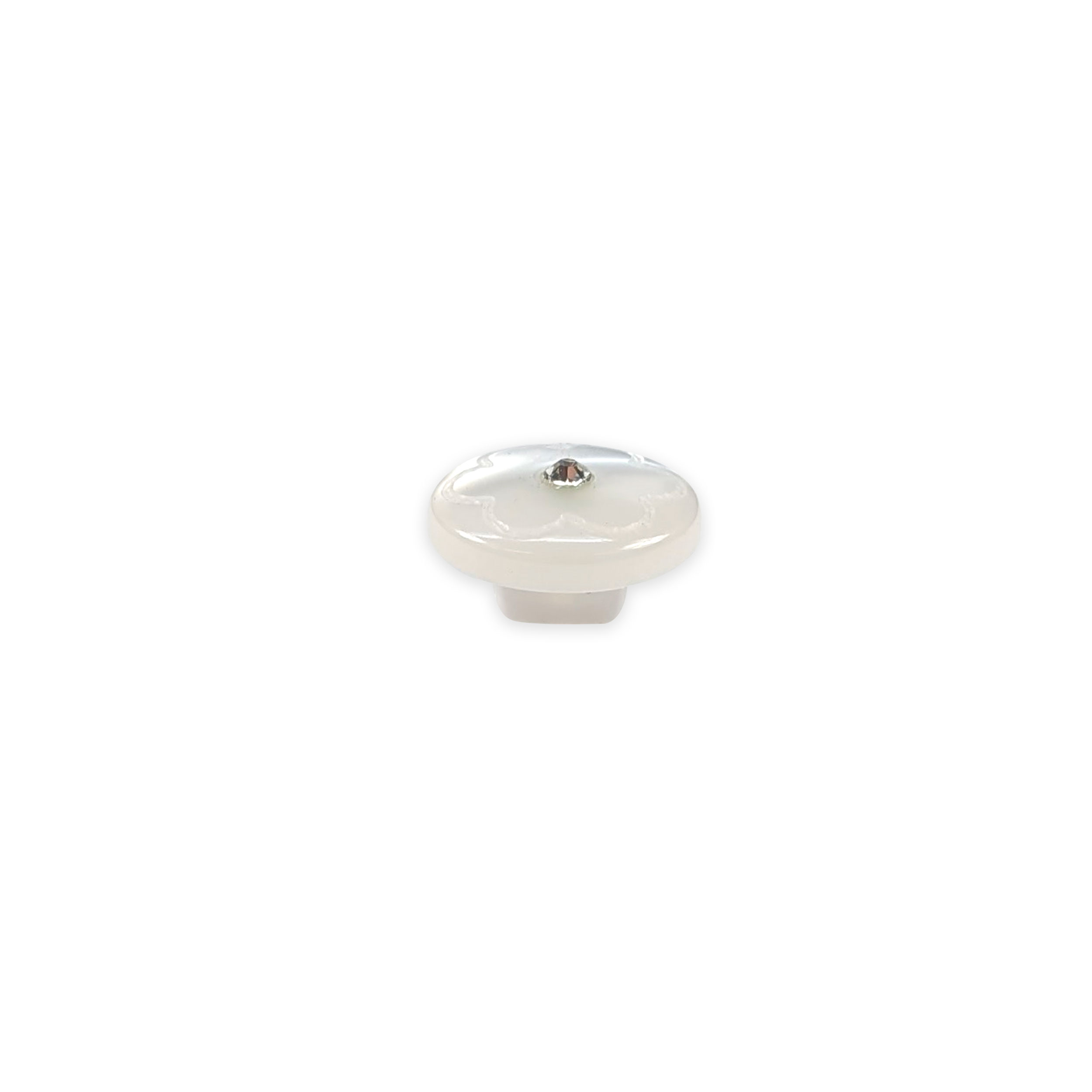 Bottone Bianco Fiorellino con Strass Image