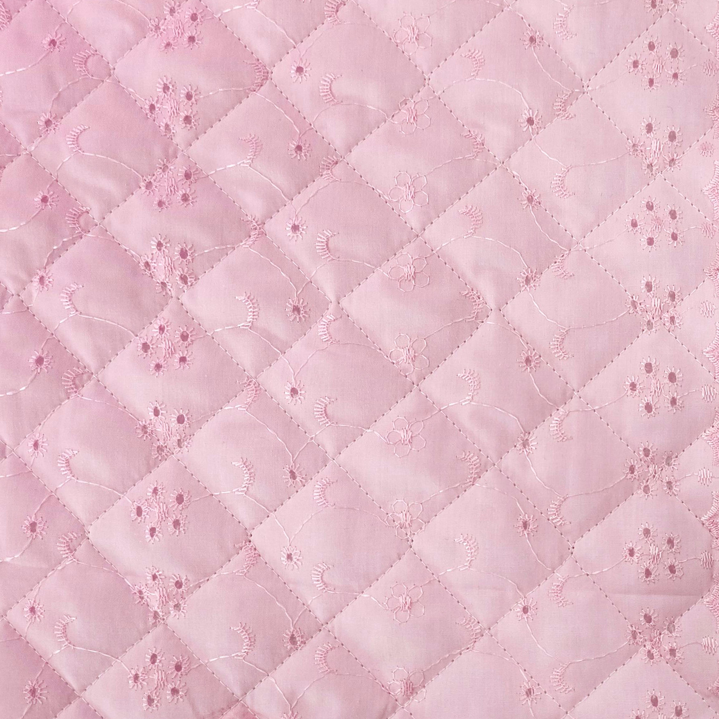 Tessuto Trapunta Sangallo Rosa Retro Ovatta Image