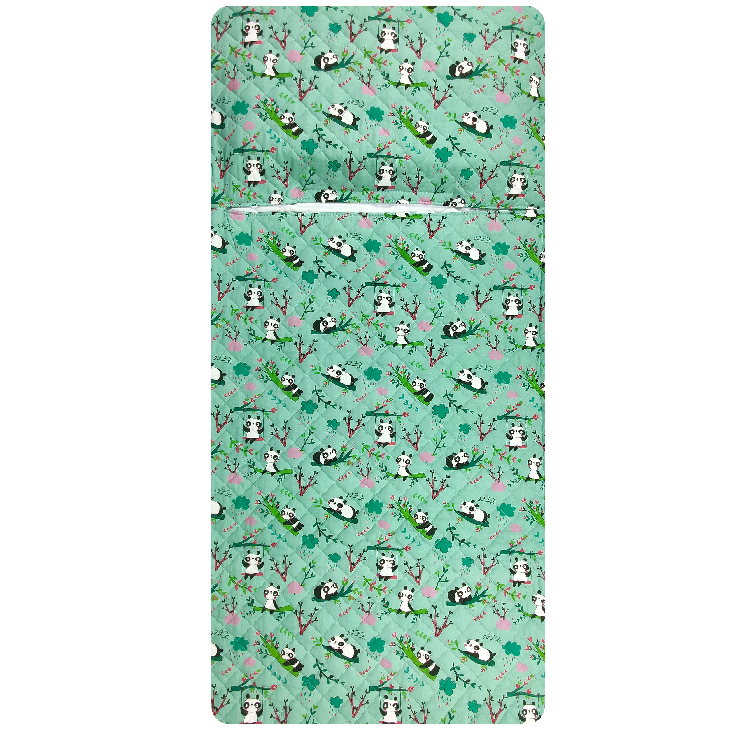 Sacco Nanna con Panda Sfondo Verde Menta