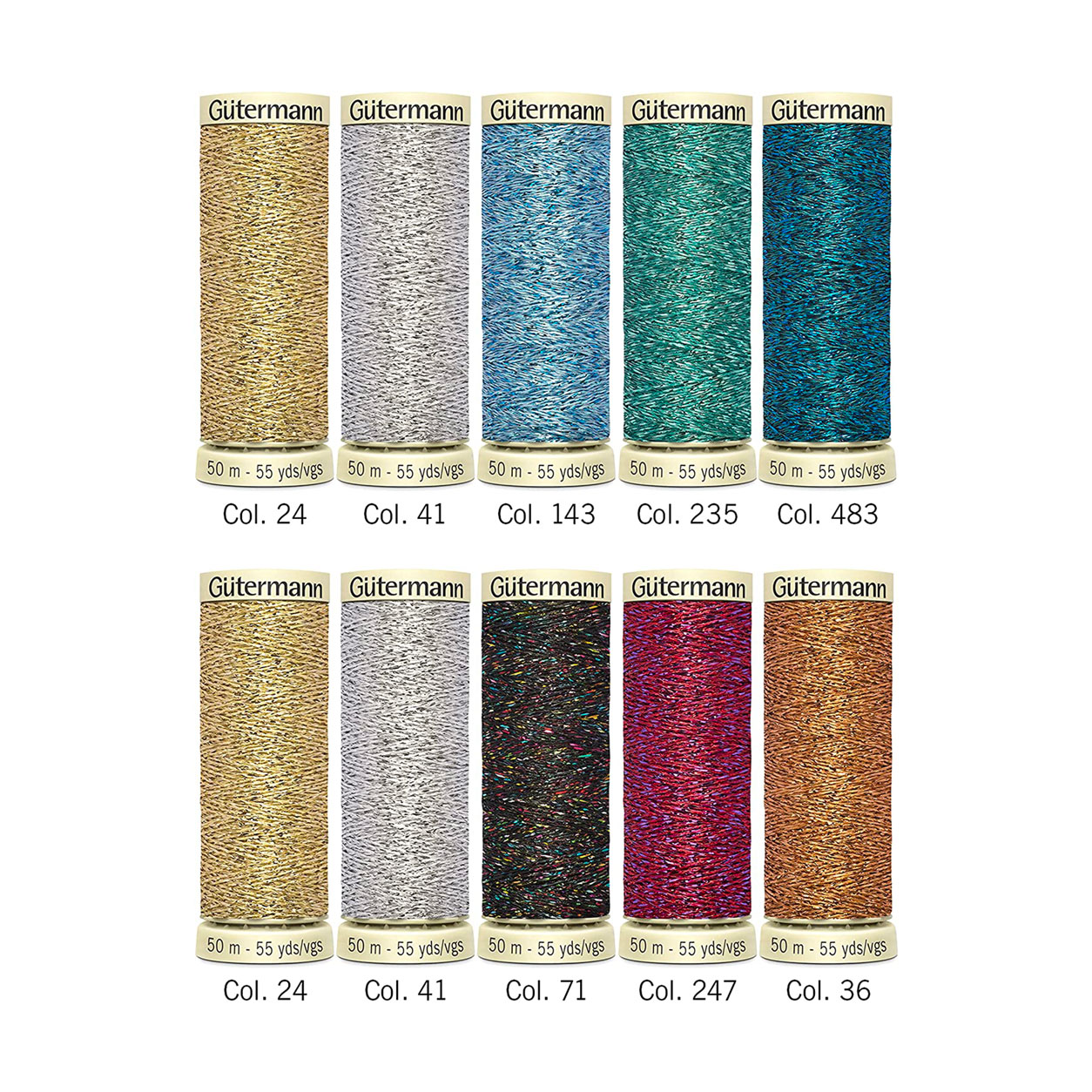 Gutermann Filo Effetto Metallizzato 10 Bobine