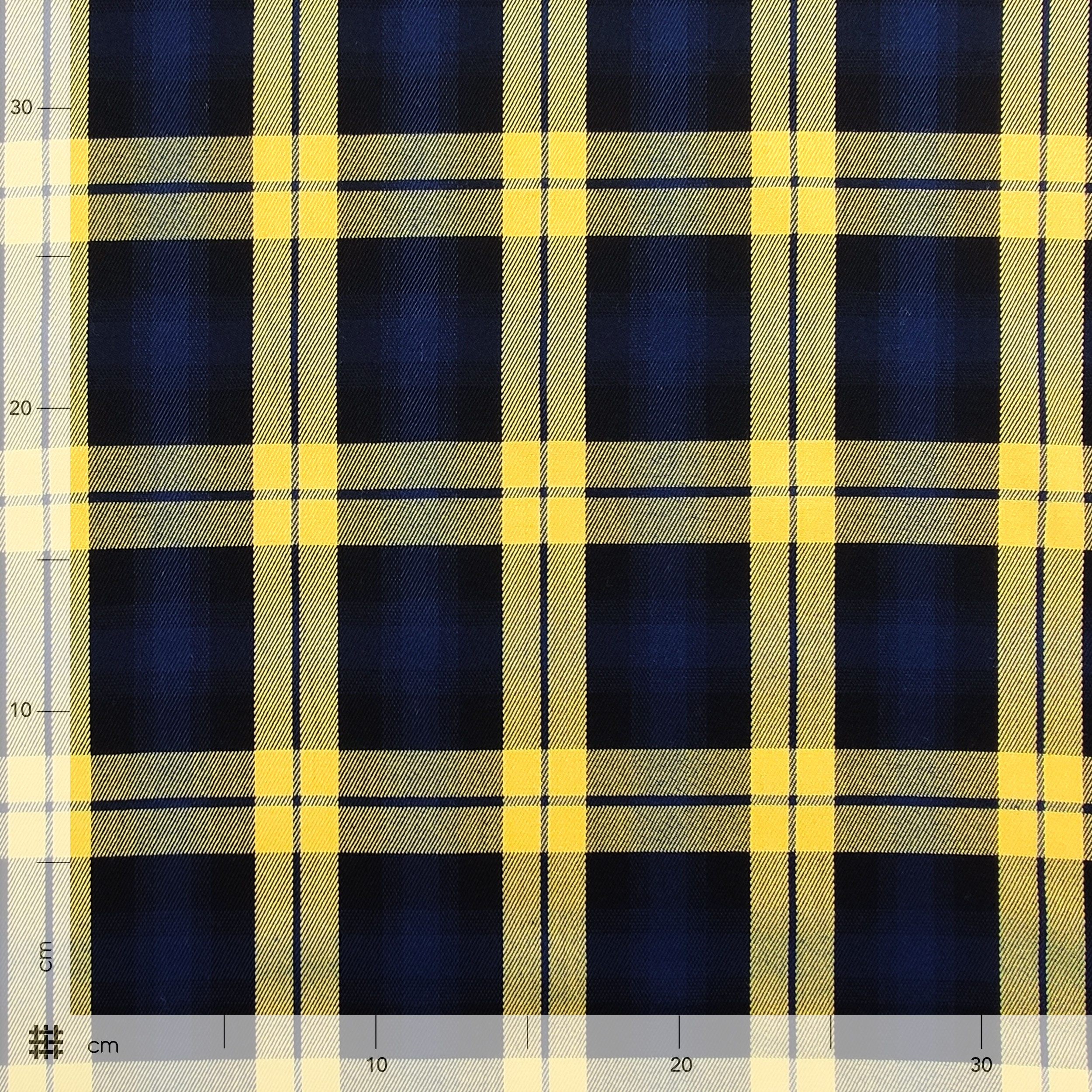 Tessuto Tartan Quadri Blu e Gialli