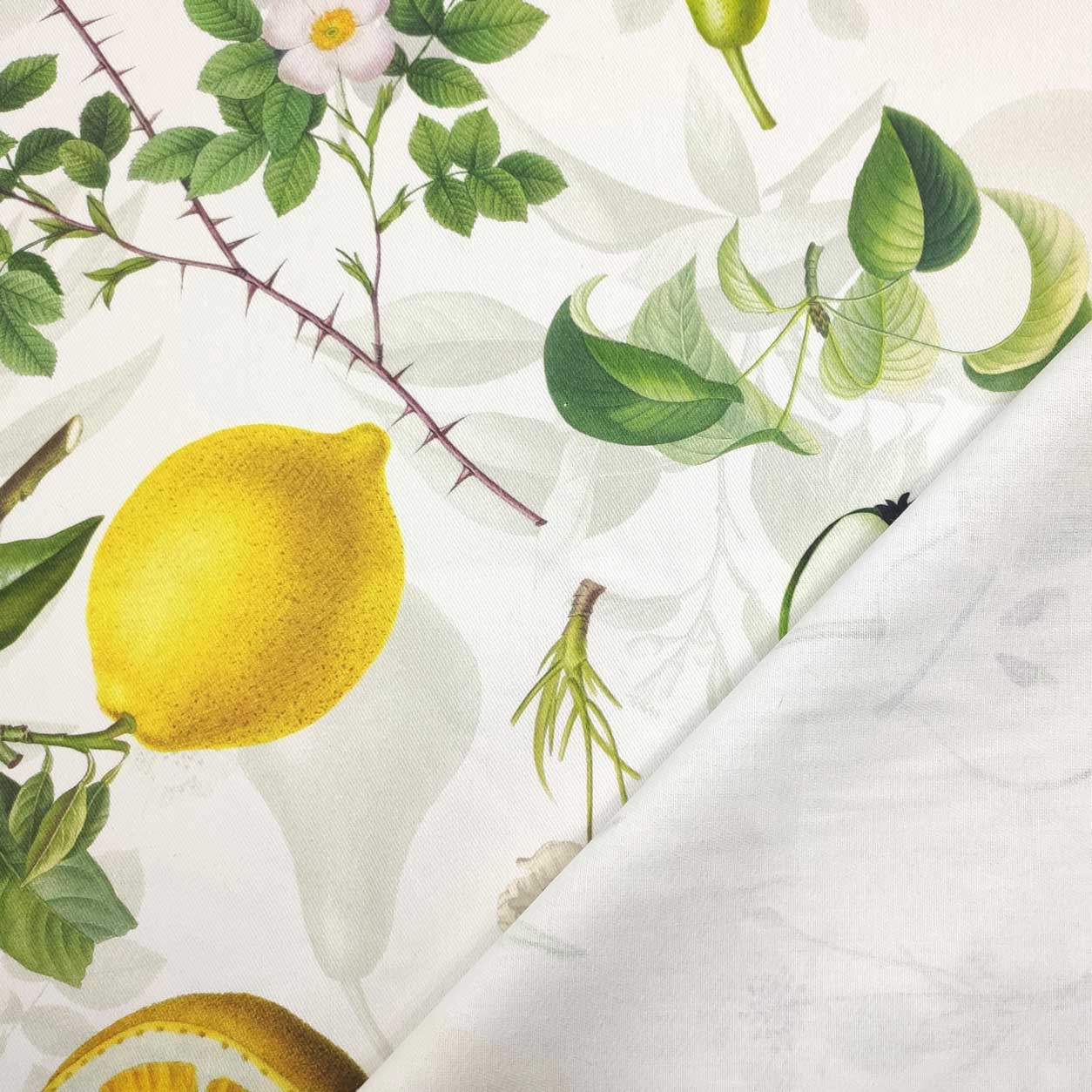 Tessuto Cotone per Arredo Limoni e Pere