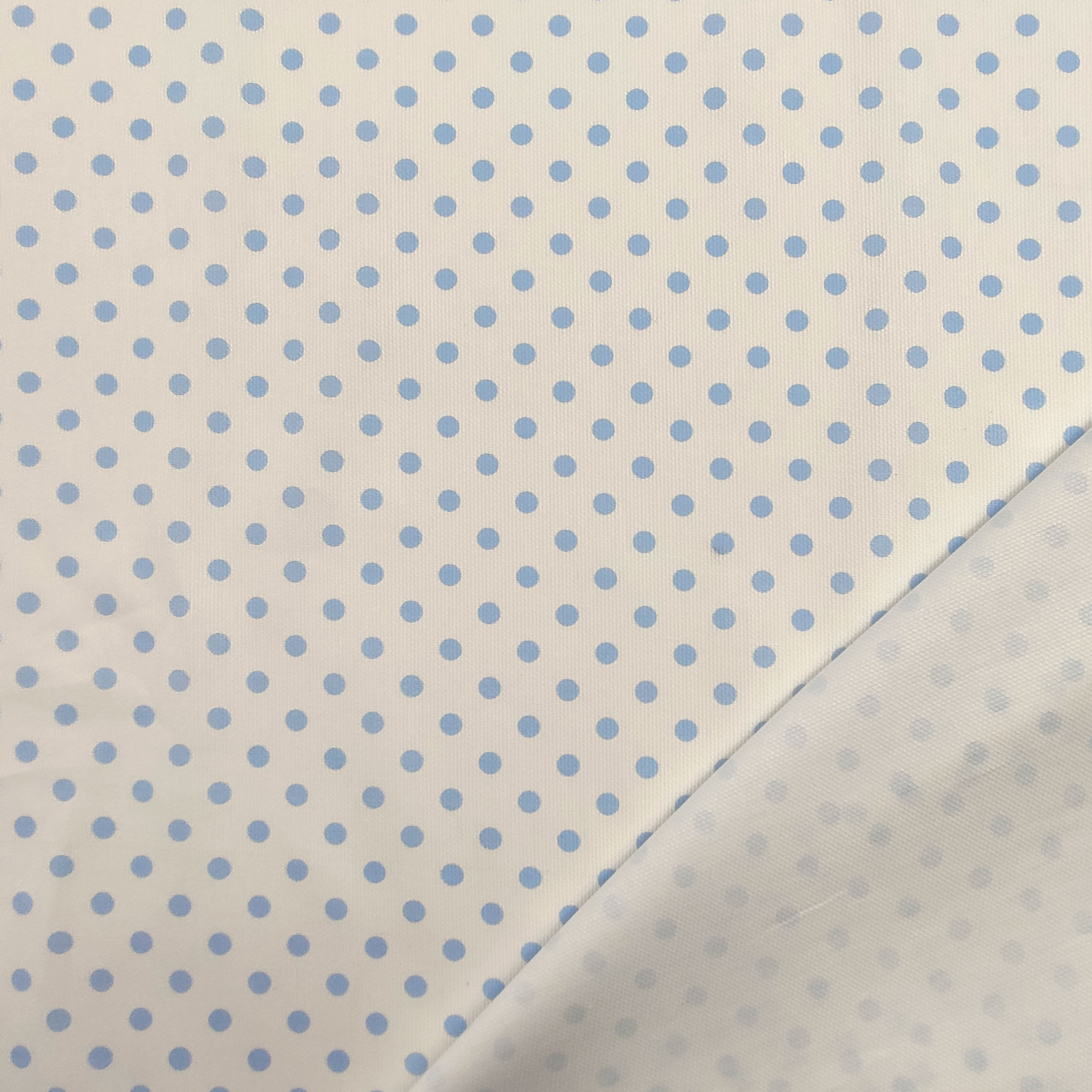 Tessuto Cotone Piquet con Pois Azzurri