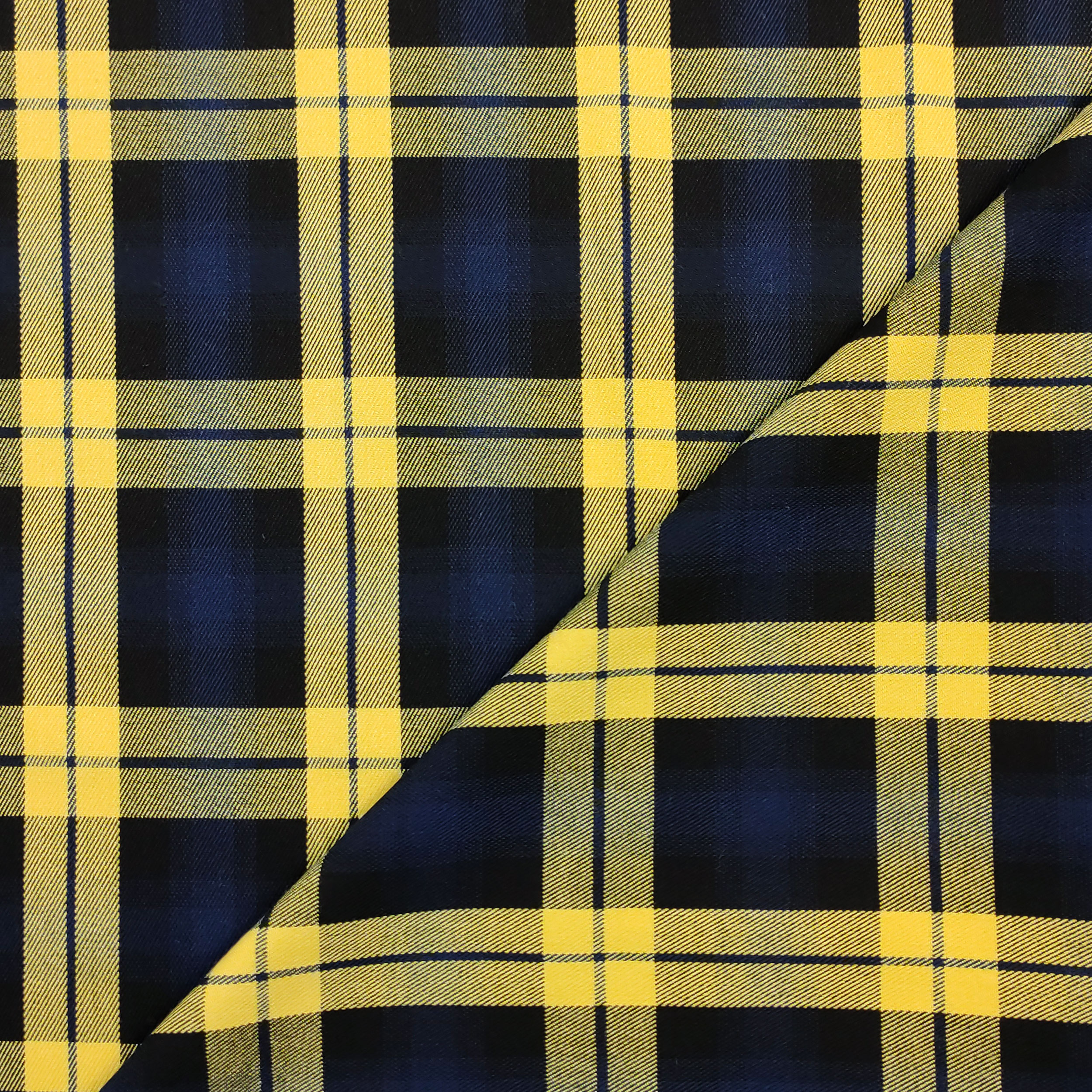 Tessuto Tartan Quadri Blu e Gialli