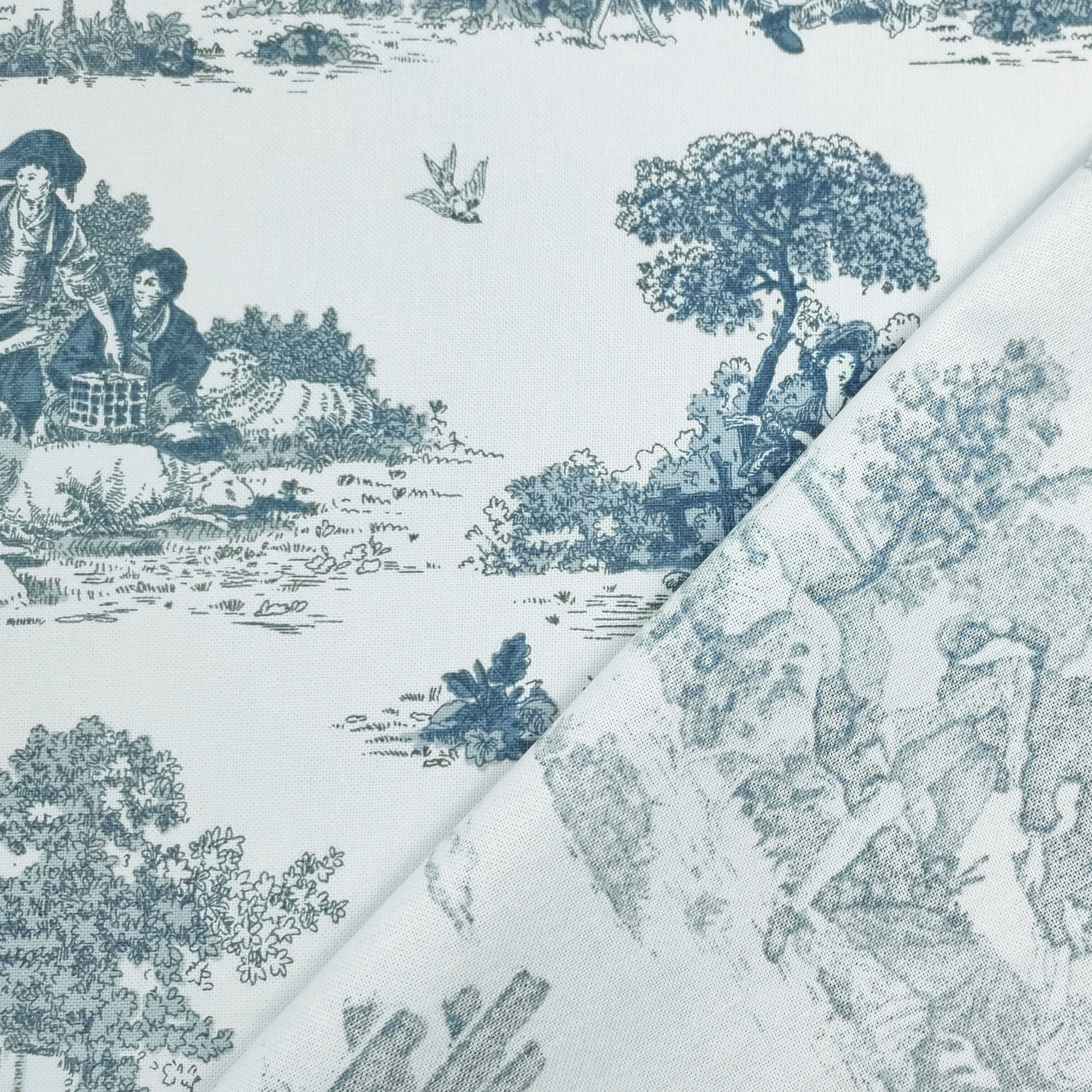 Panama Toile de Jouy Petrolio Image