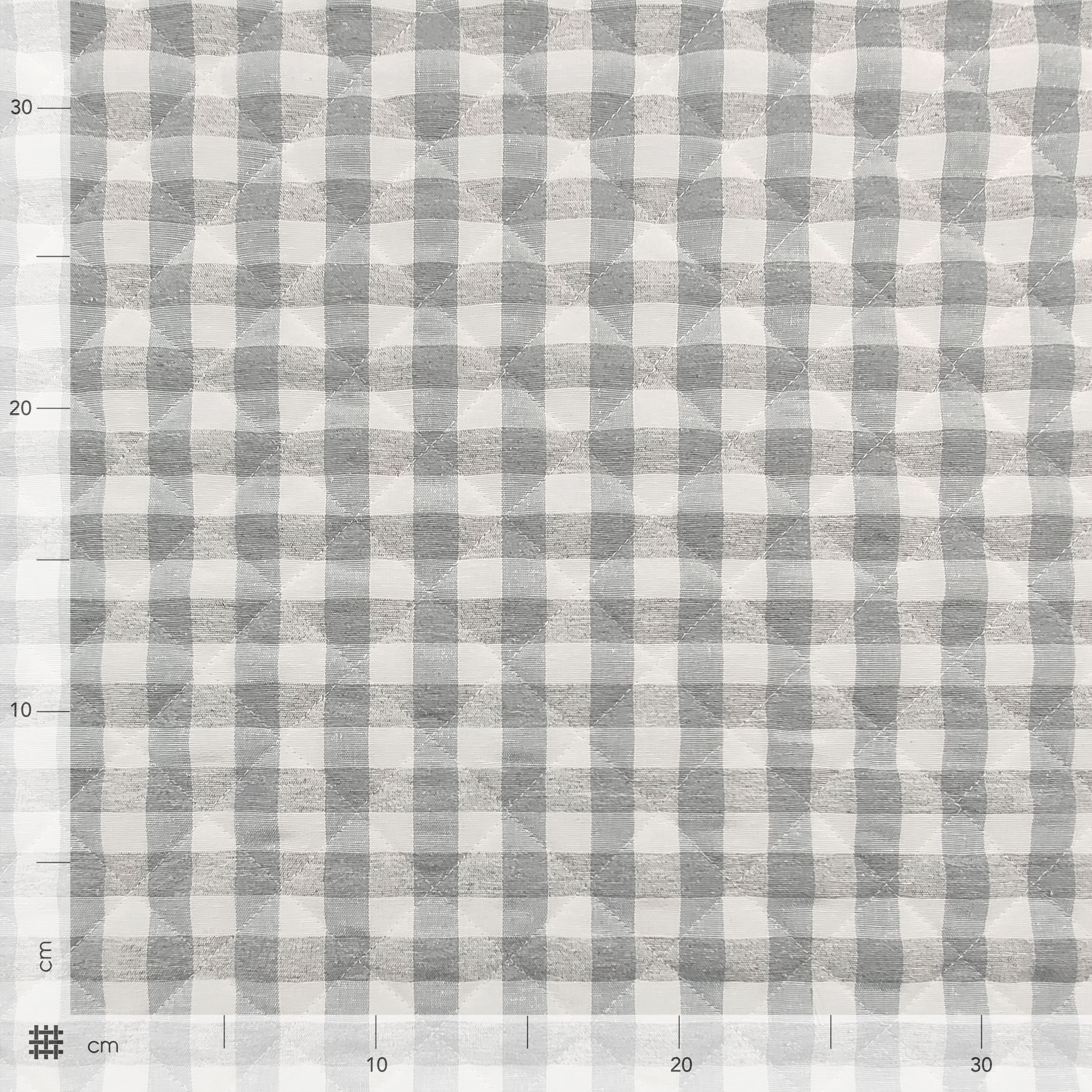 Tessuto Trapuntato Quadretti Grigio Chiaro Image