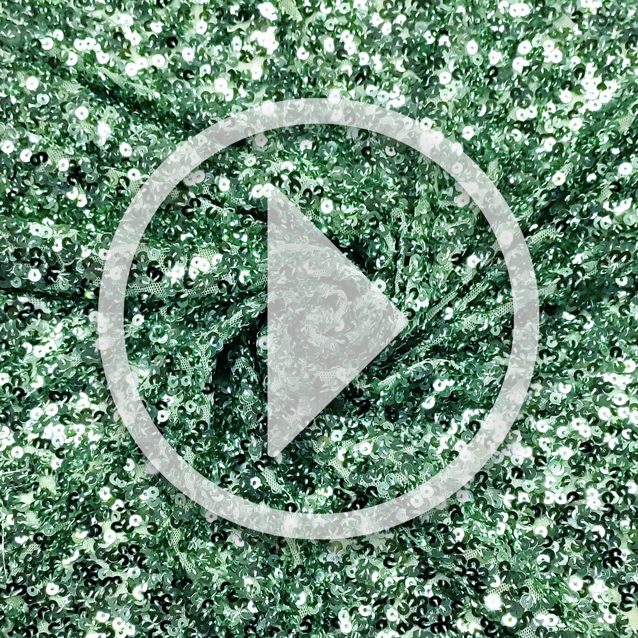 Tessuto Paillettes su Tulle Verde Menta Image