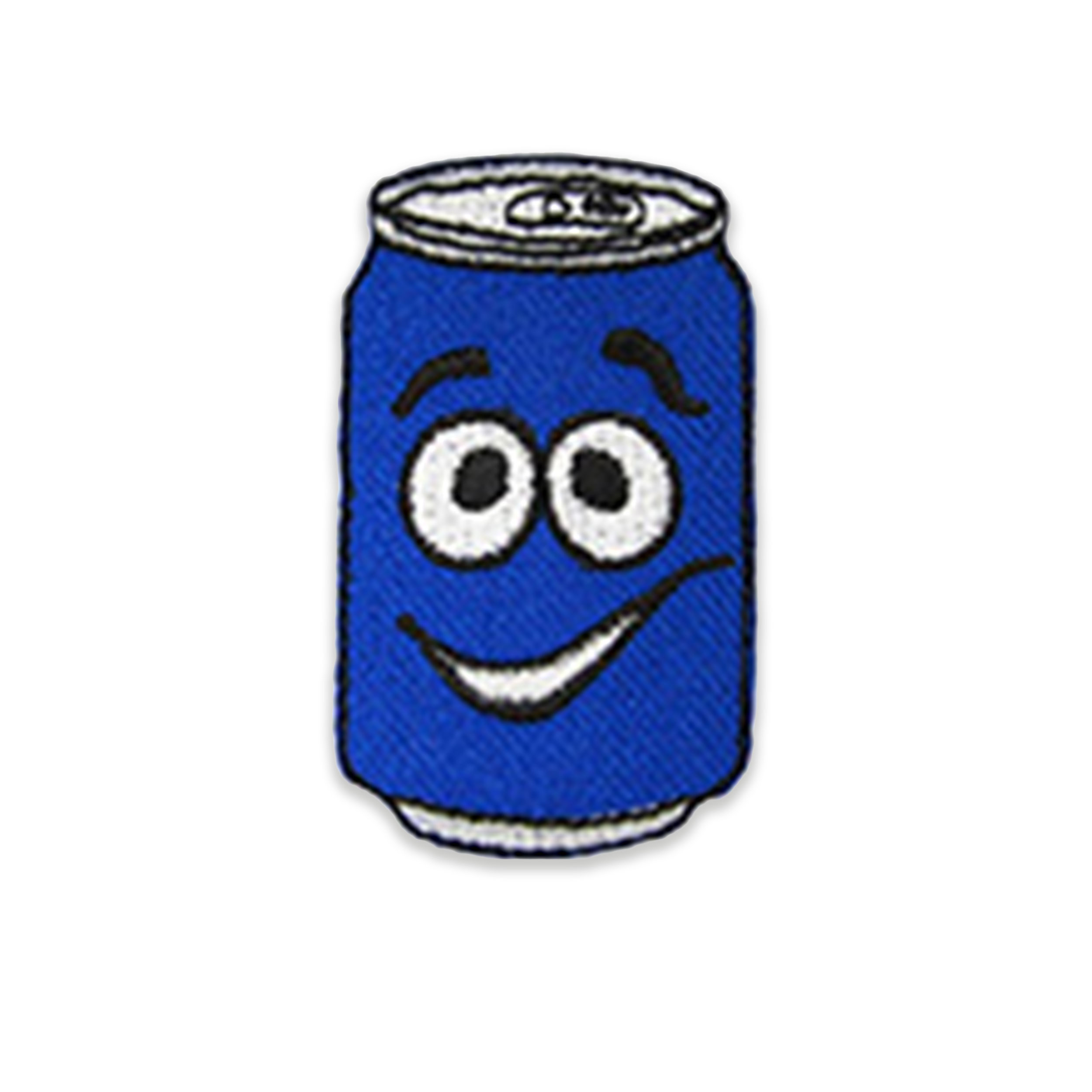 Applicazione Termoadesiva Lattina Blu Sorridente Image