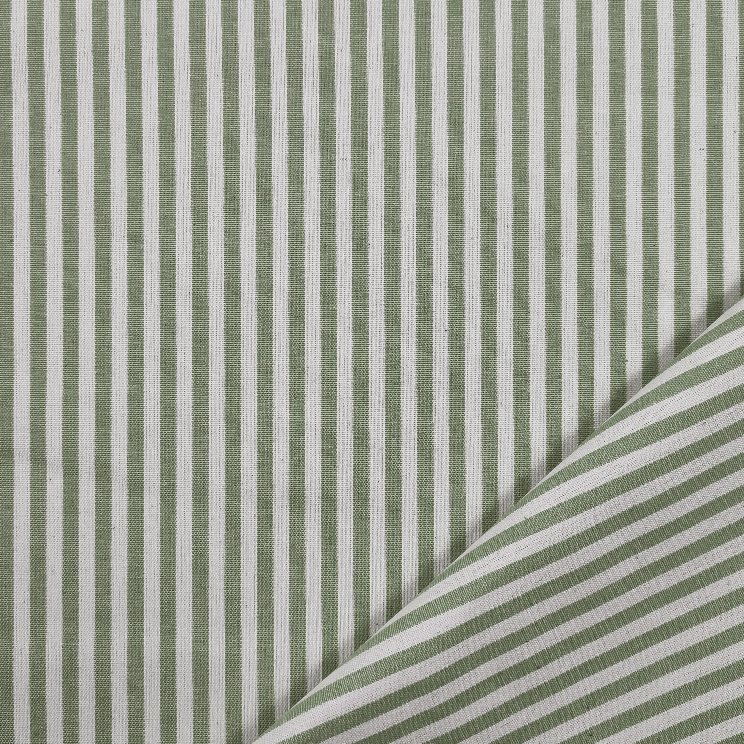 Tessuto Tovaglia Rigata in Puro Cotone Image