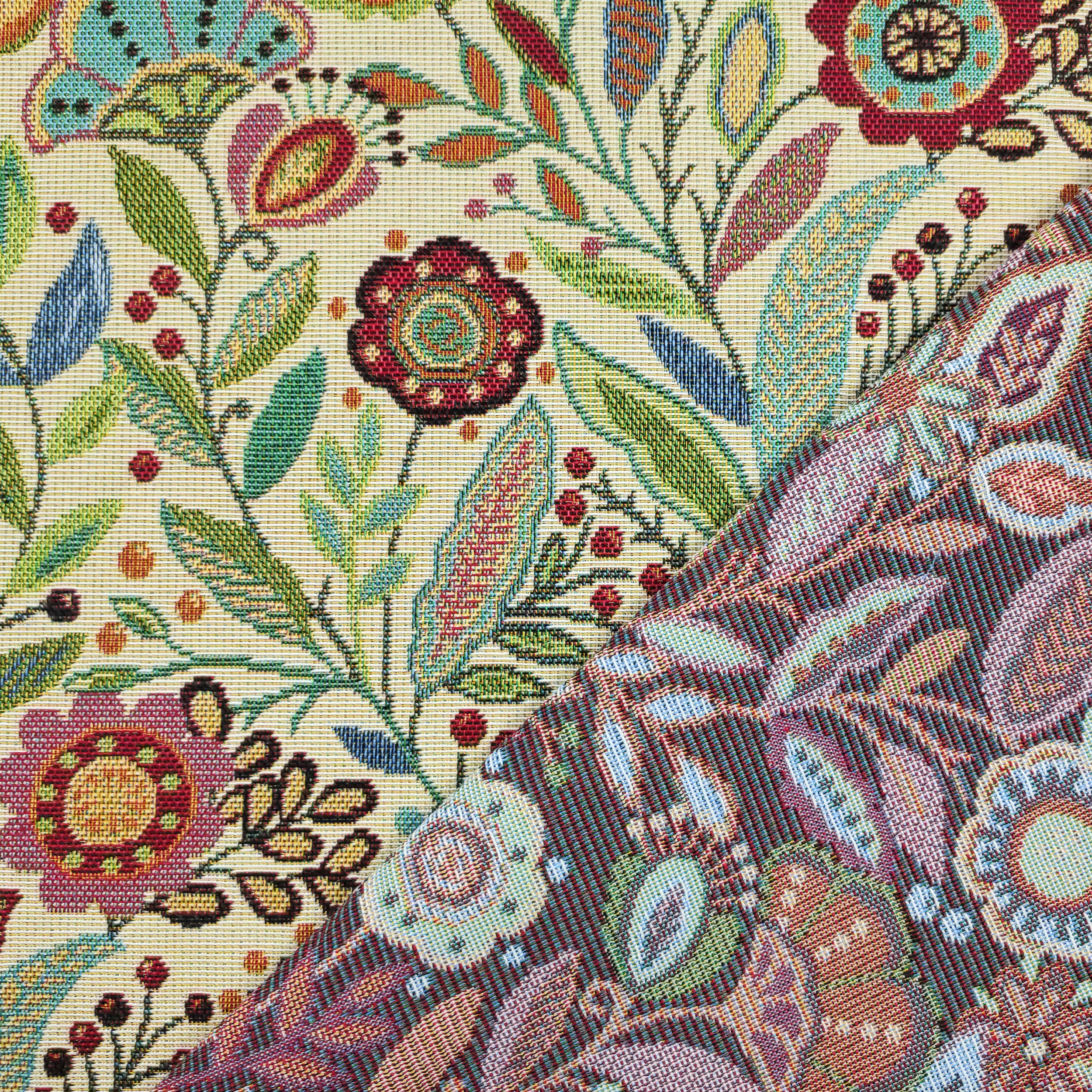 Tessuto Gobelin Fiori Colorati Image