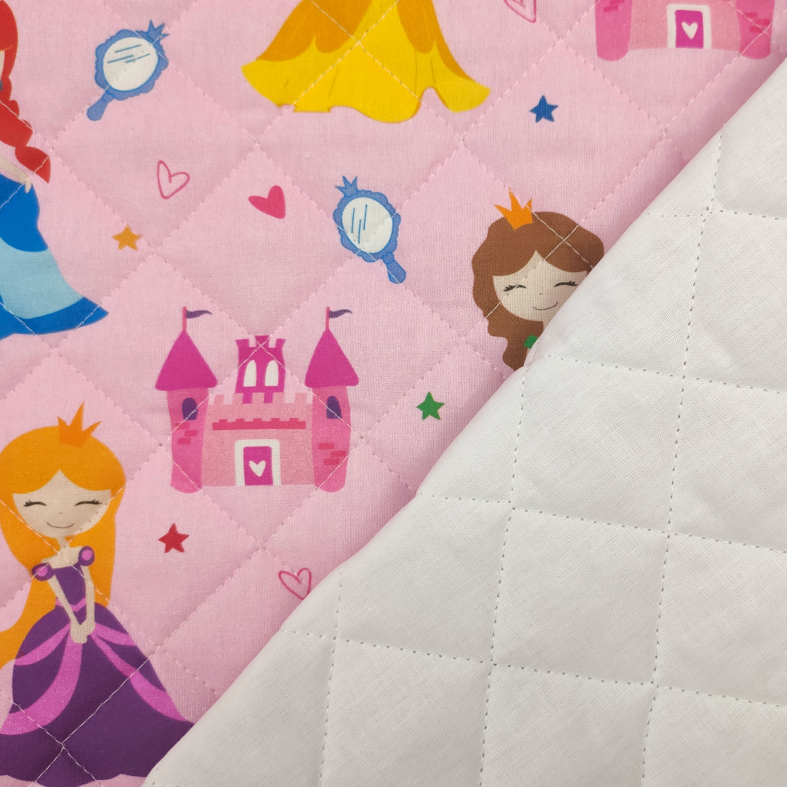 Tessuto Trapuntato Principesse Sfondo Rosa Image