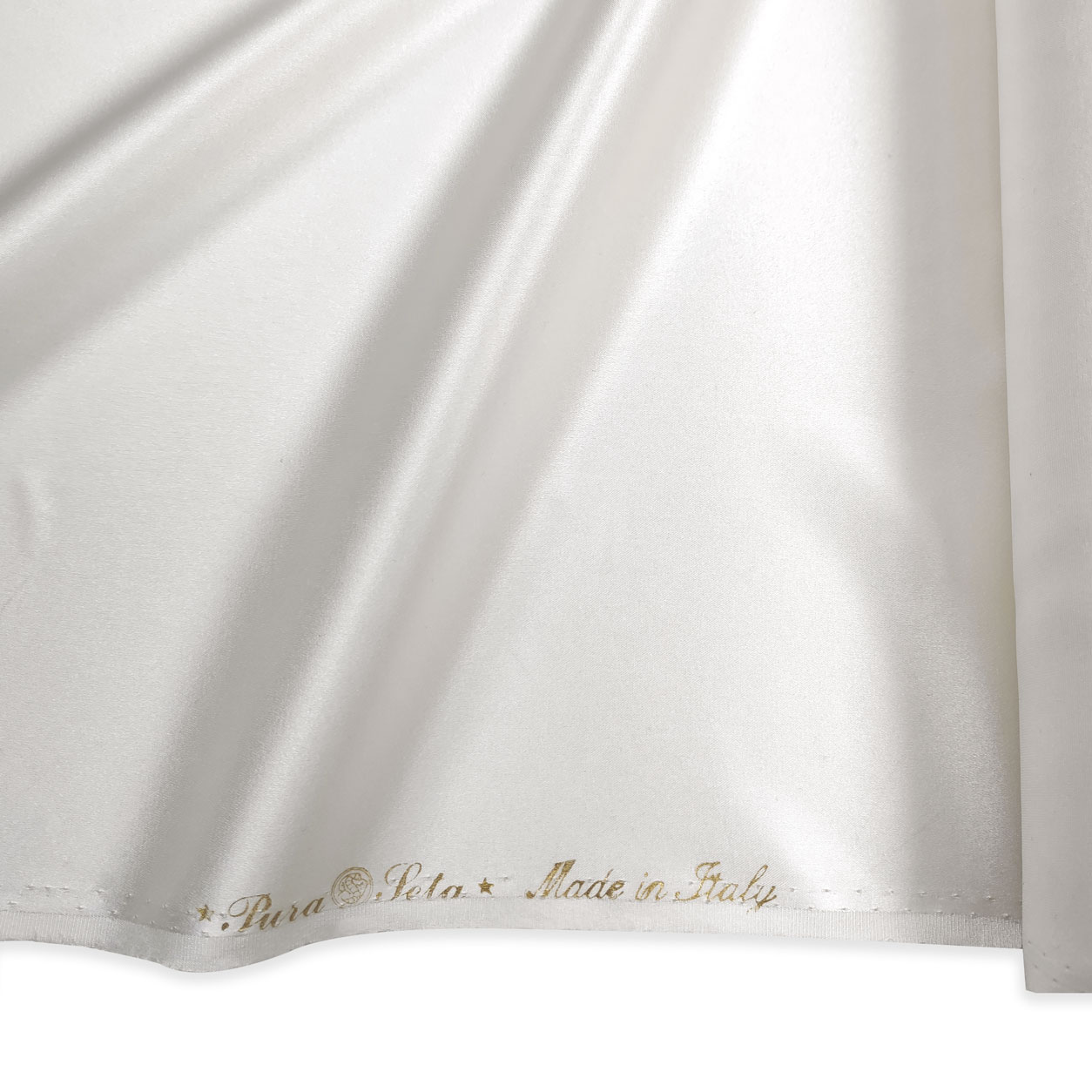 Raso di Seta Elasticizzato Bianco Lana