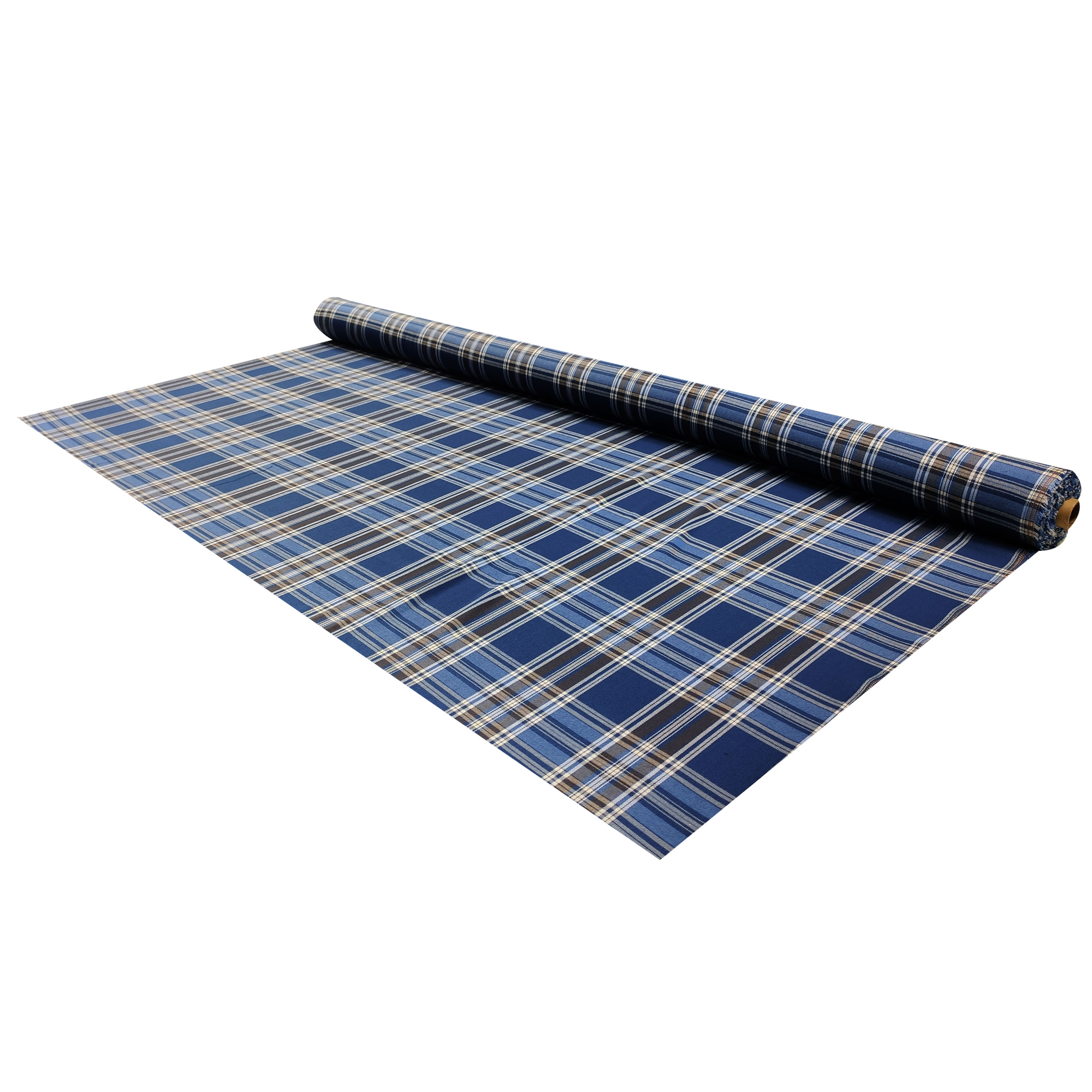 Tessuto Tartan Quadri Toni Celeste