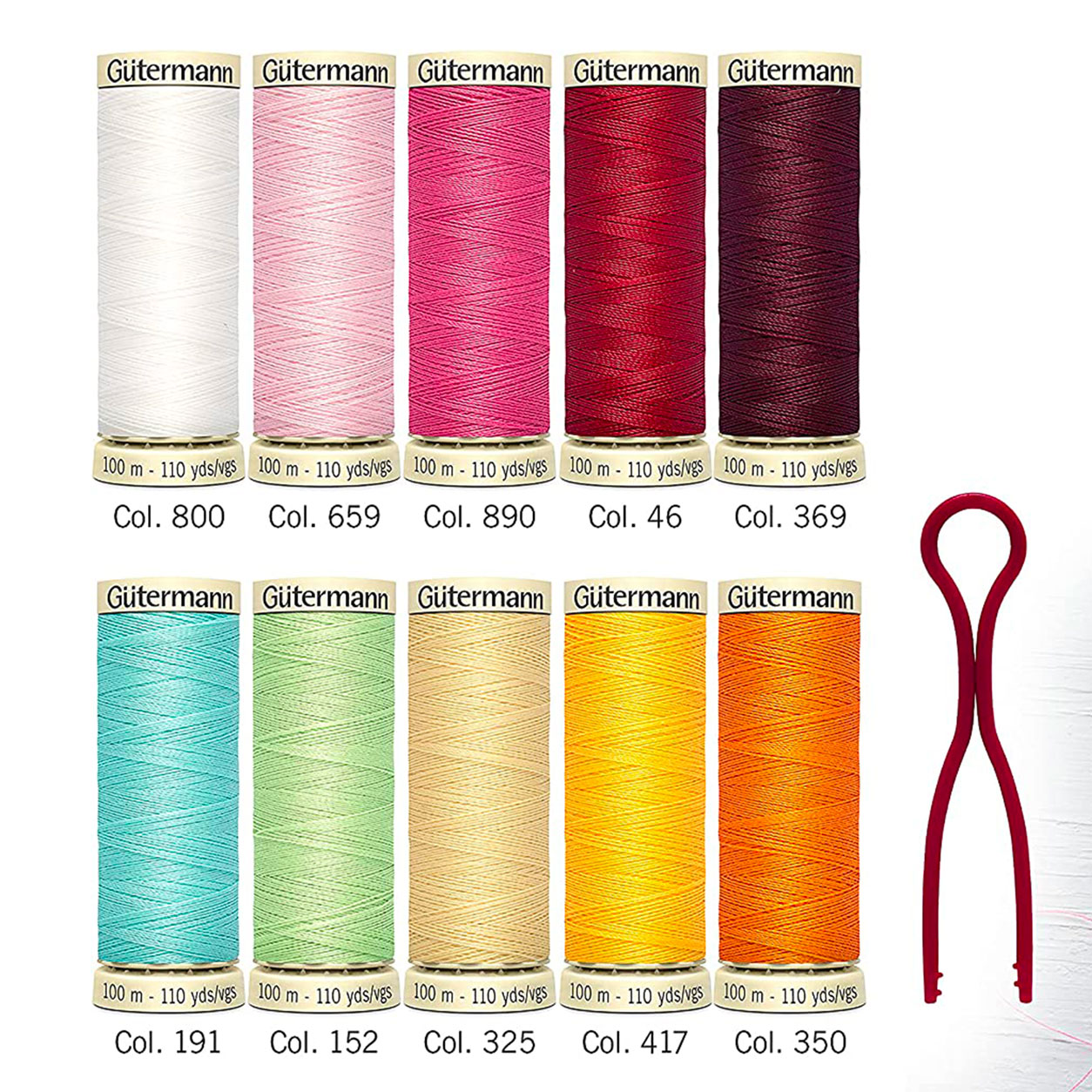 Gutermann Cucitutto 10 Bobine con 10 Portabobine