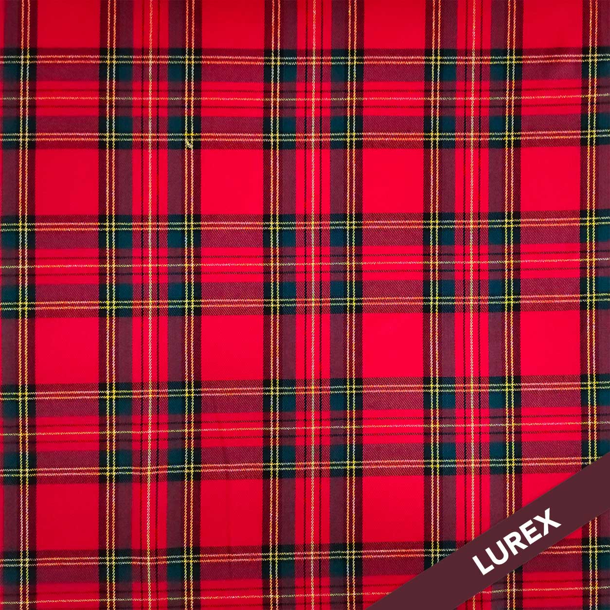 Tessuto Scozzese Classico Rosso con Lurex  Image