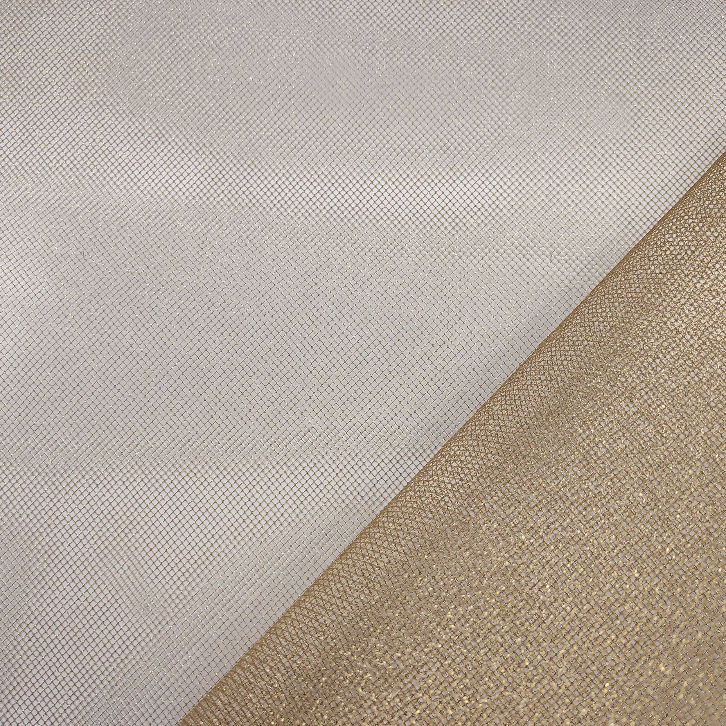 Tessuto Tulle Lurex Oro