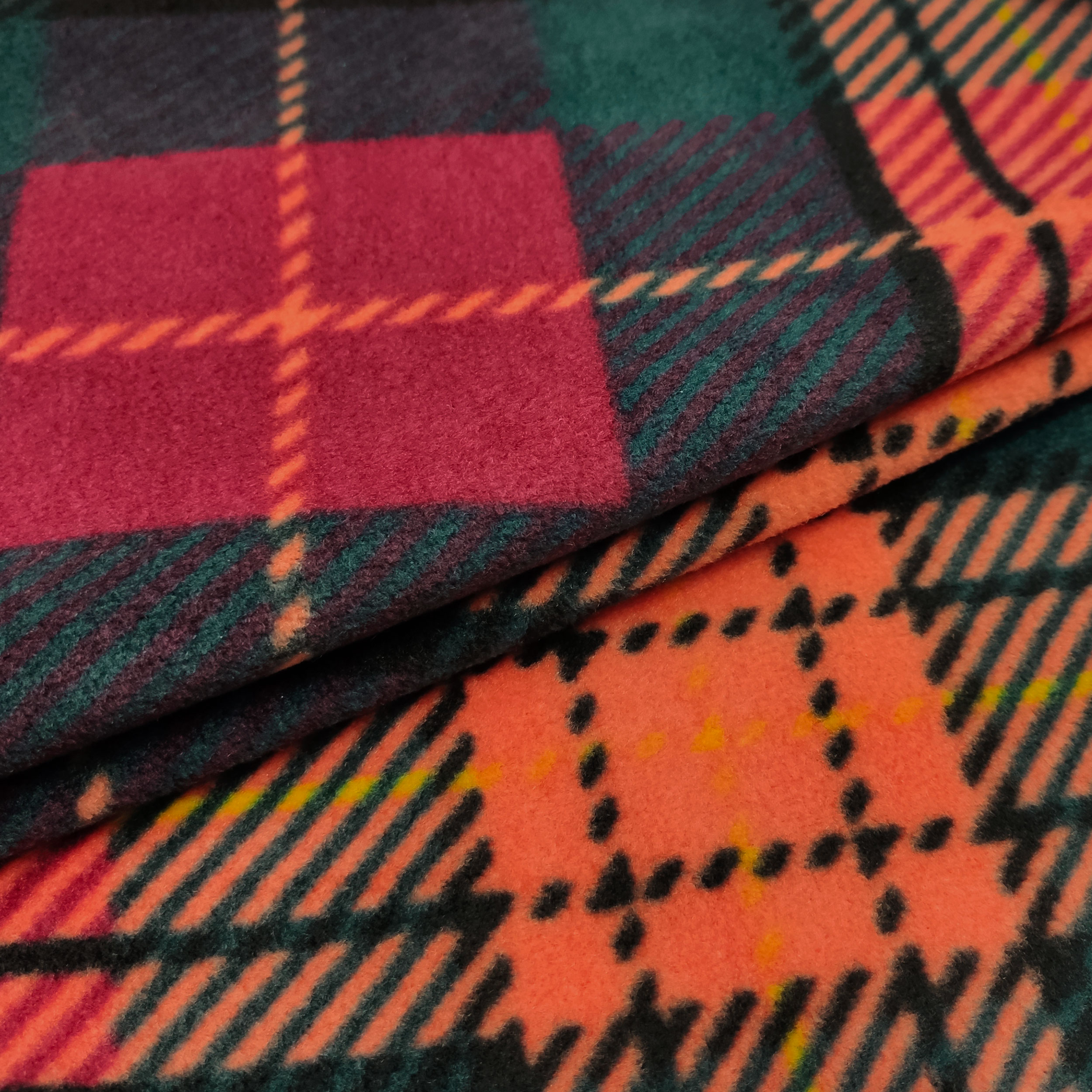 Pile Tartan Toni del Verde e Arancio