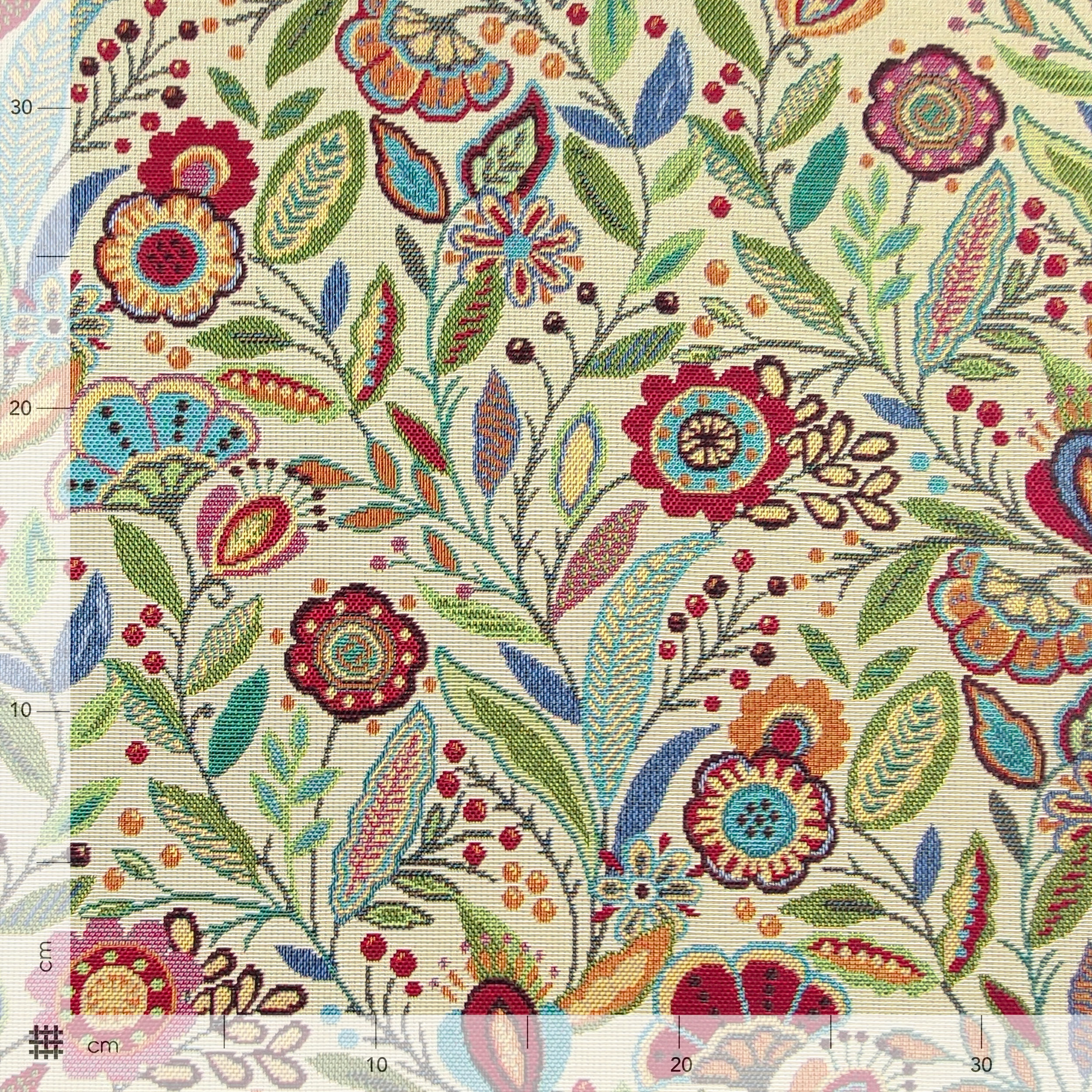 Tessuto Gobelin Fiori Colorati Image