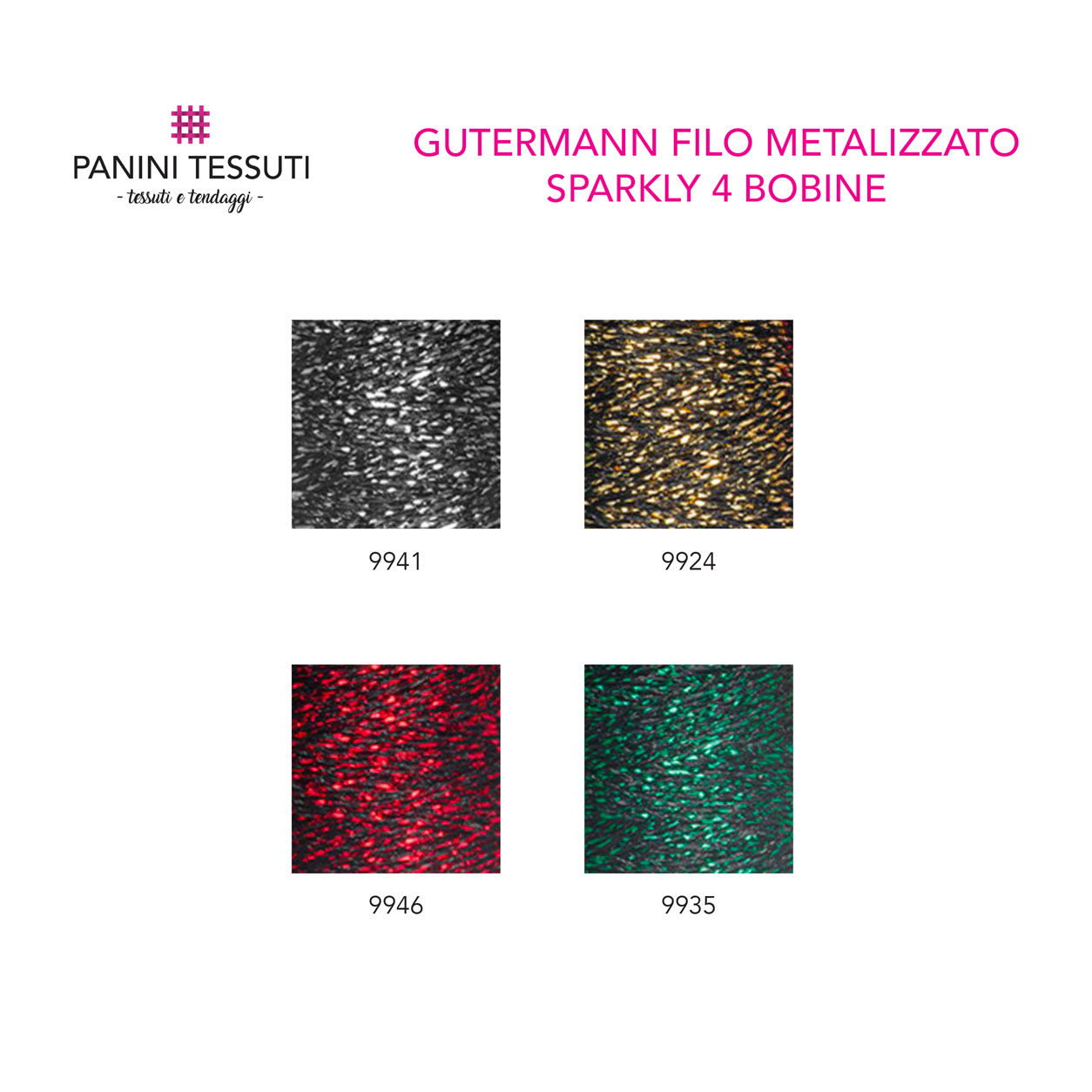Gutermann Filo Metallizzato Sparkly 4 Bobine Colori Assortiti