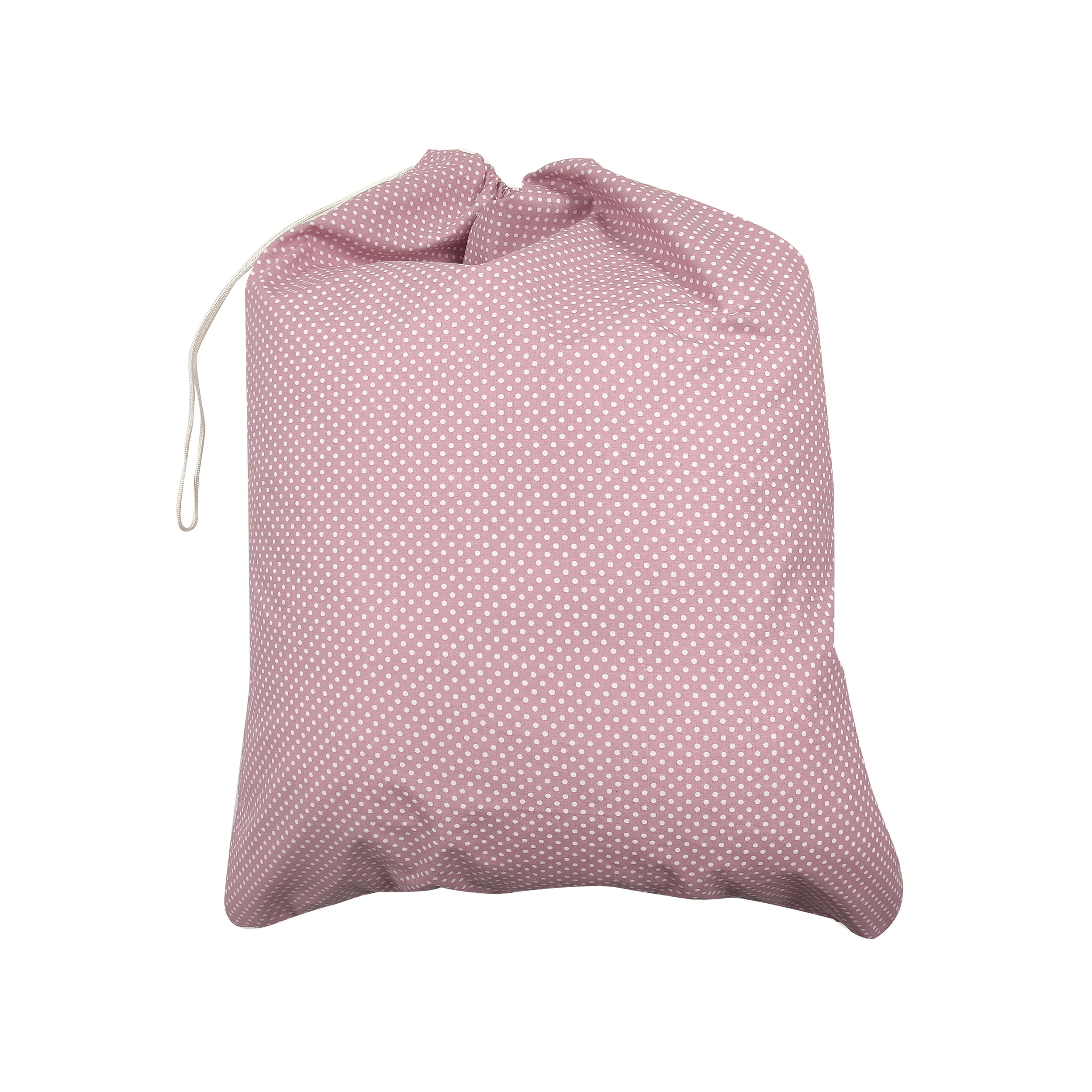 Sacchetto Asilo con Pois Sfondo Rosa Antico