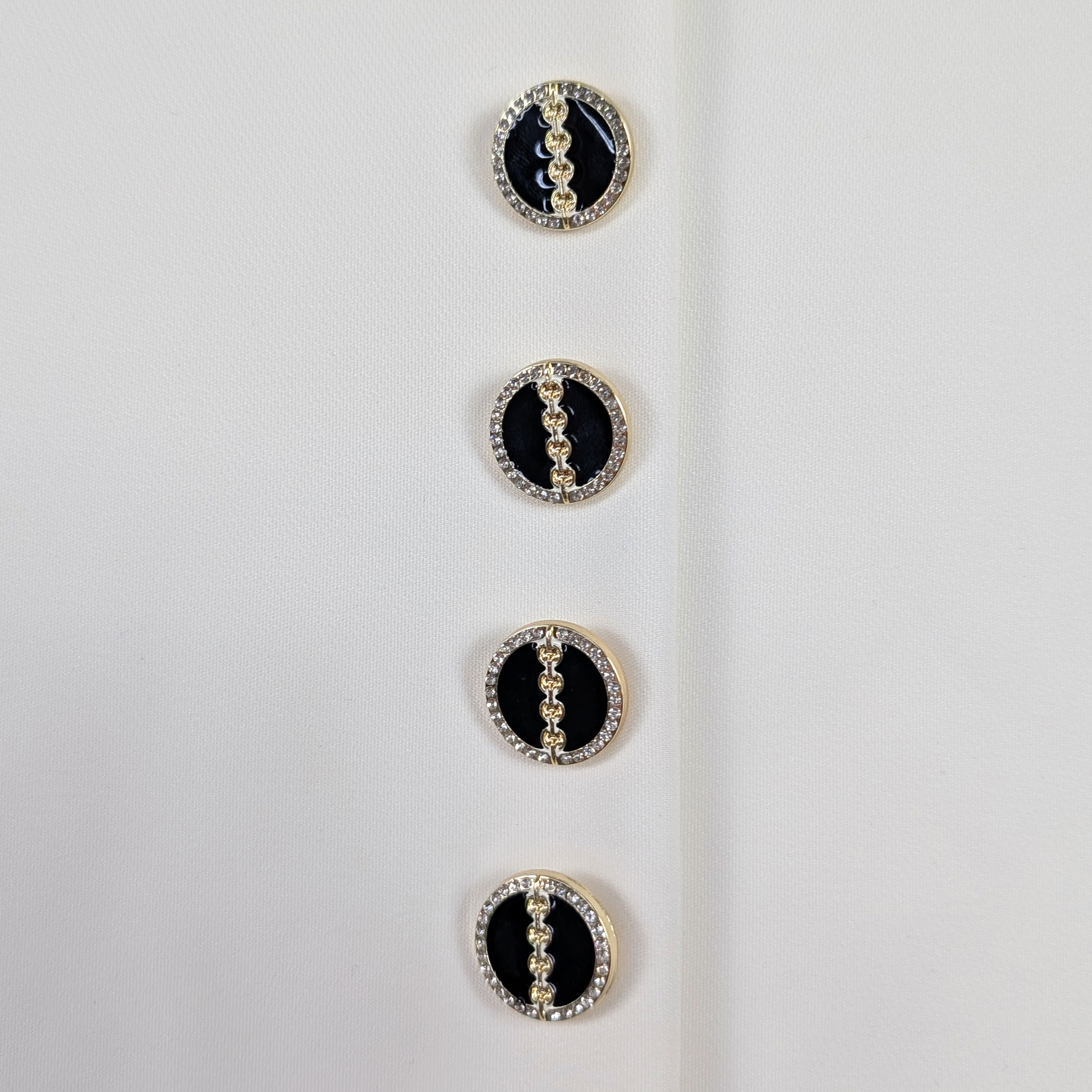 Bottone Elegante Strass Nero Image
