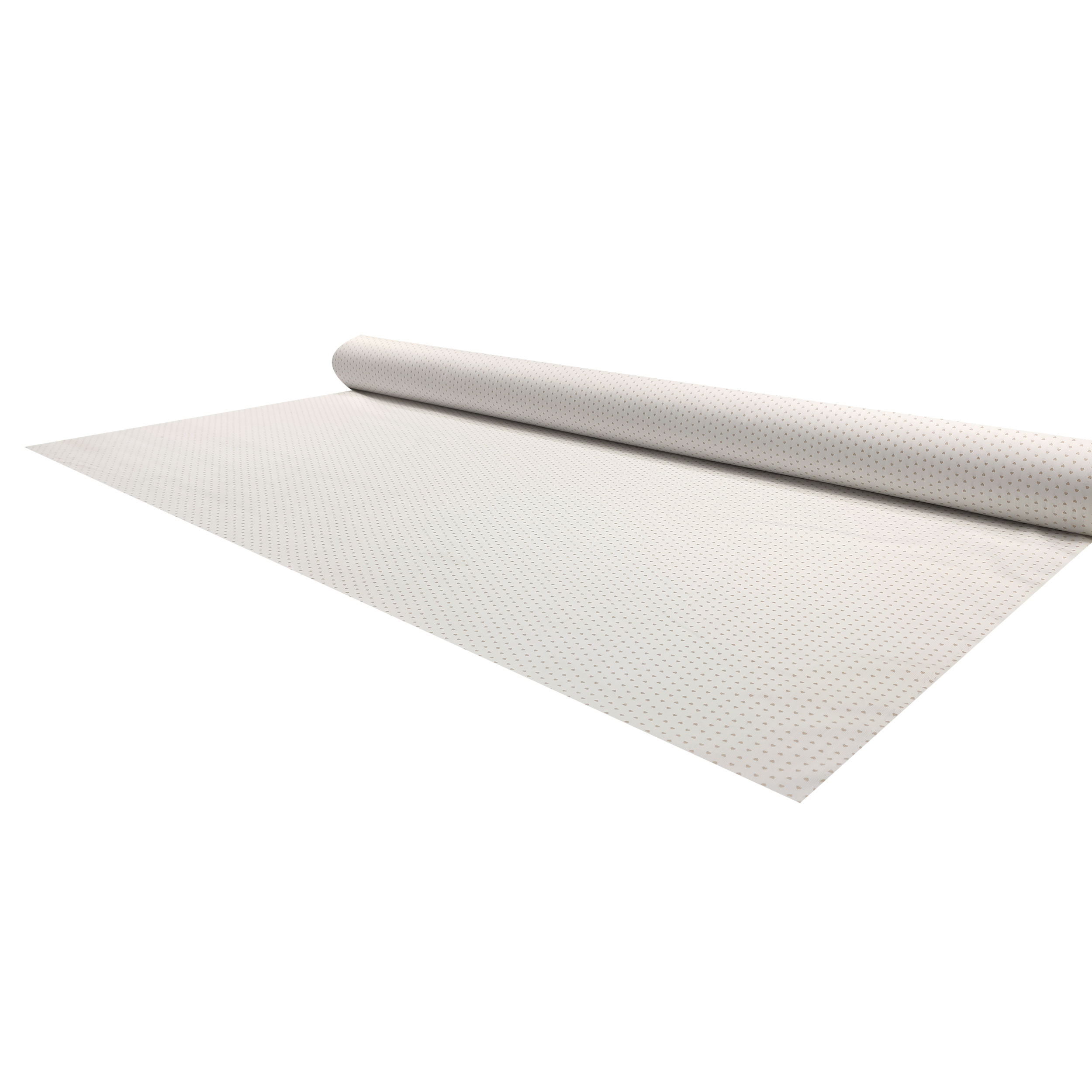 Tessuto Cotone Piquet Cuoricini Beige