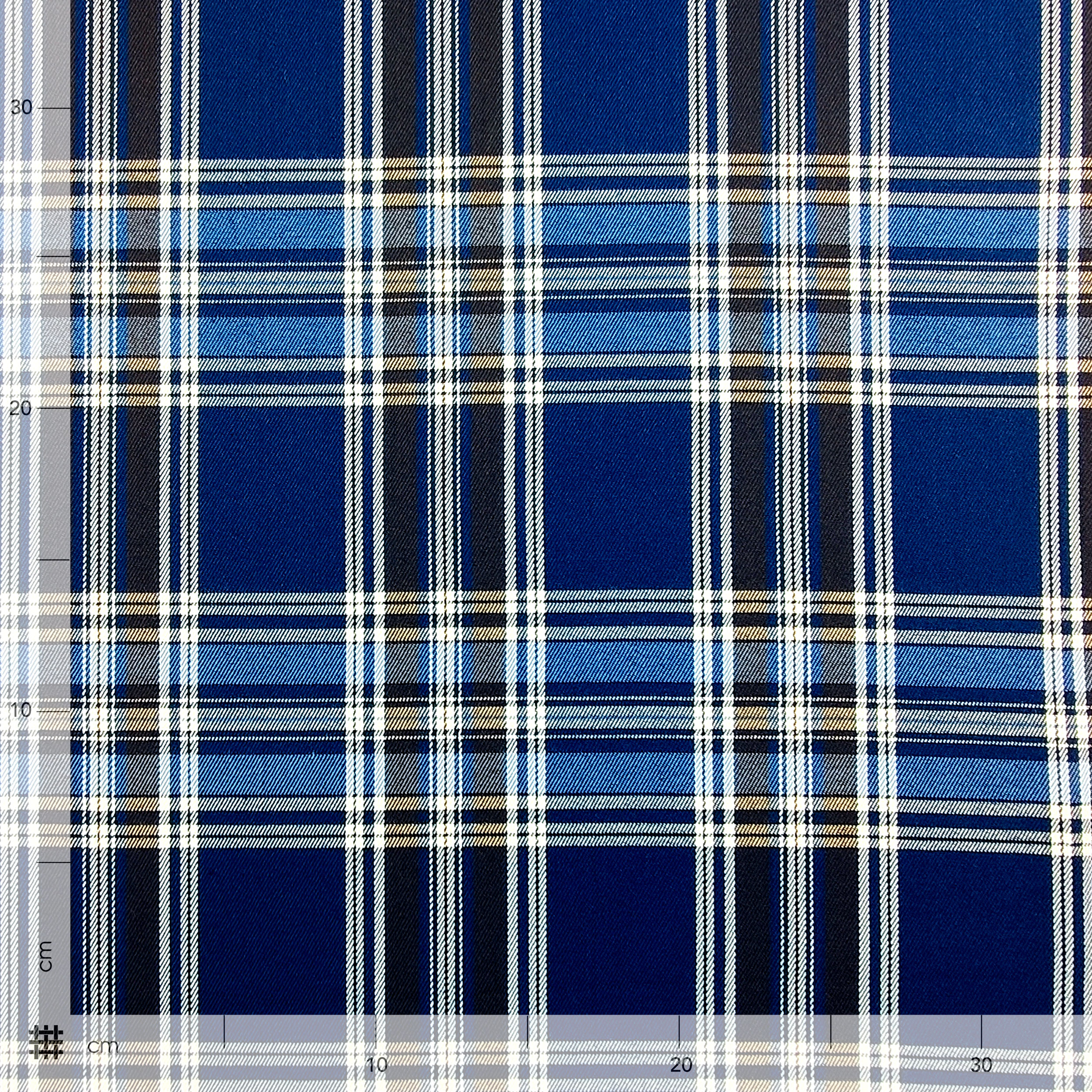 Tessuto Tartan Quadri Toni Celeste