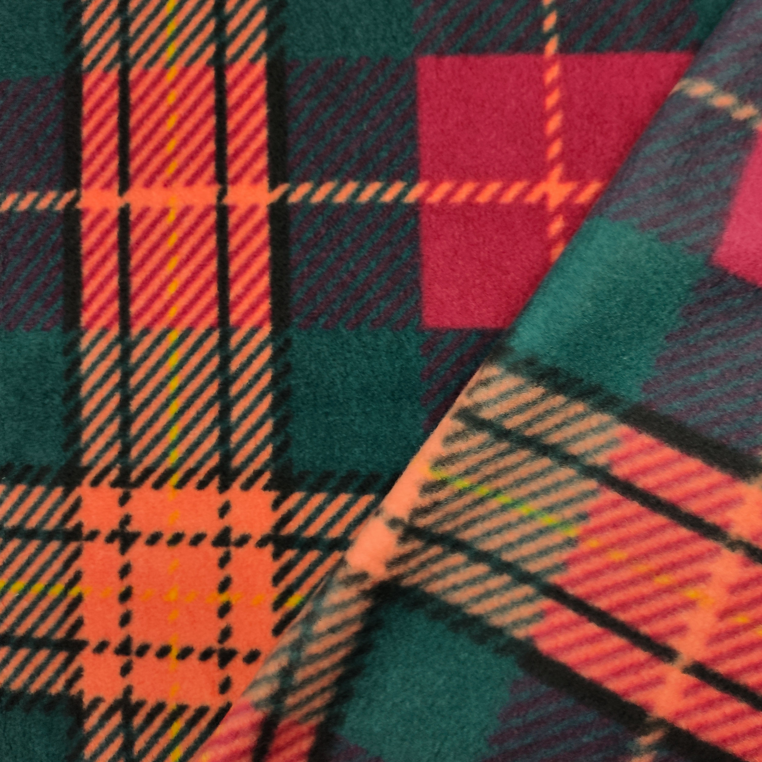 Pile Tartan Toni del Verde e Arancio