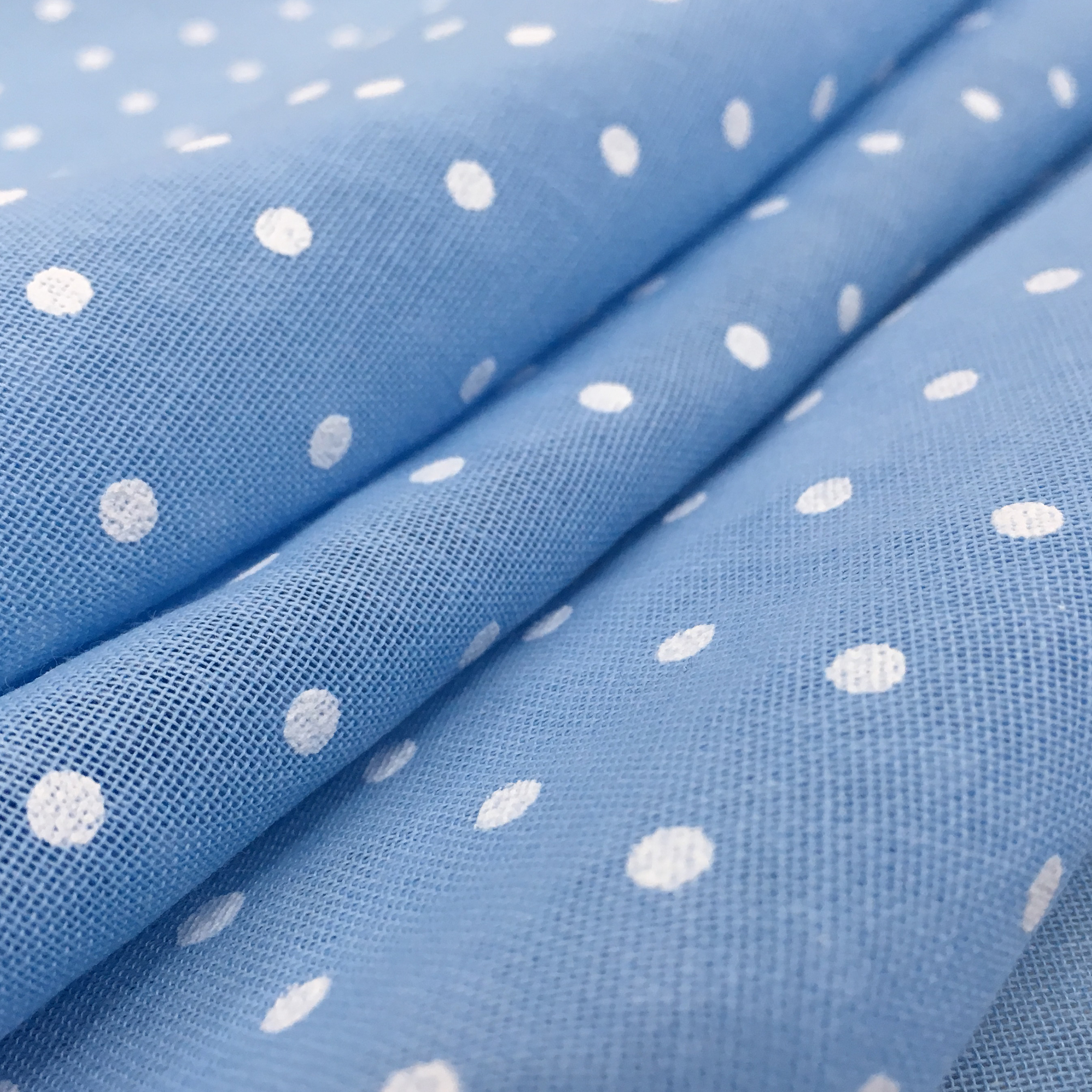 Tessuto Tenda Pois Mini - Base Azzurro Image