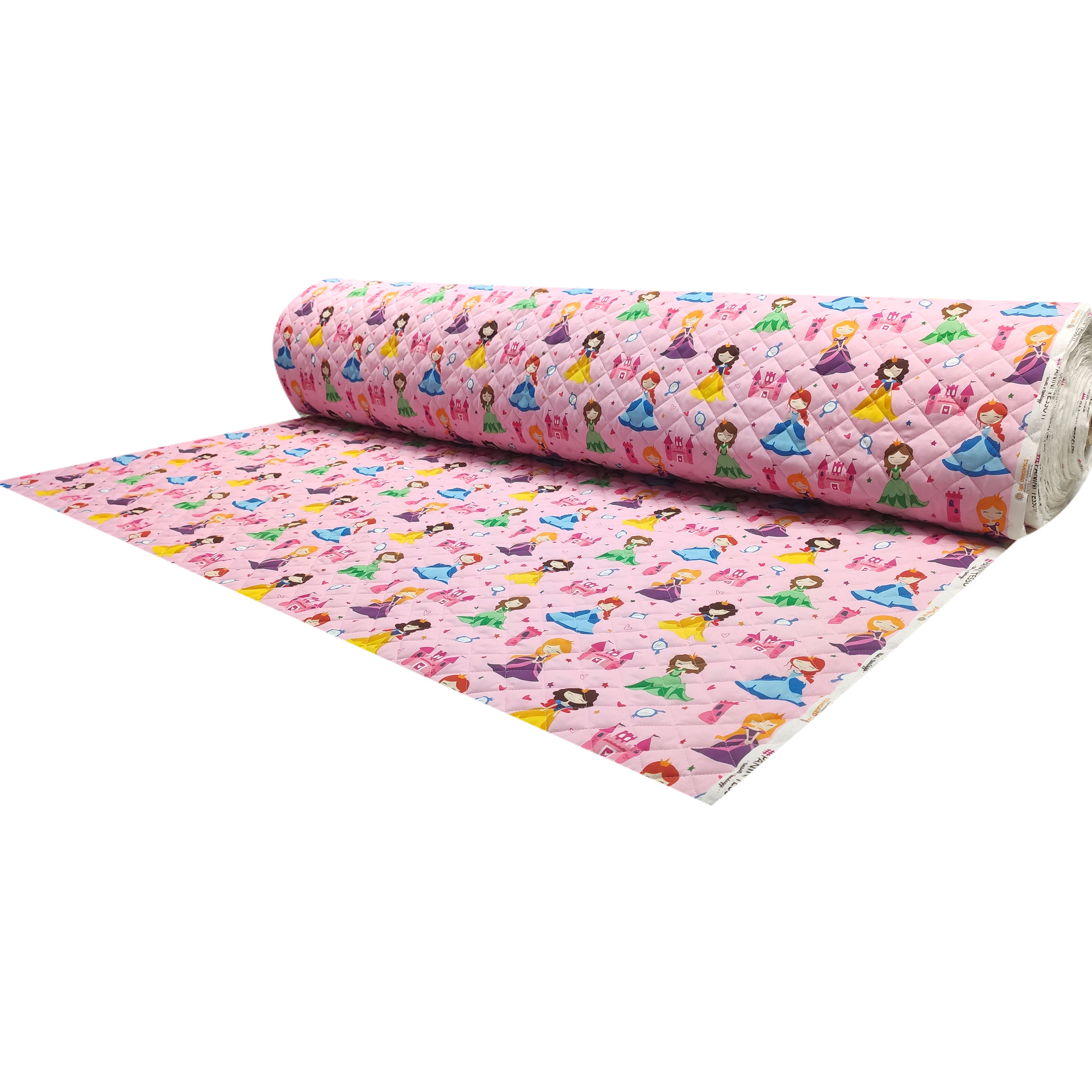 Tessuto Trapuntato Principesse Sfondo Rosa Image