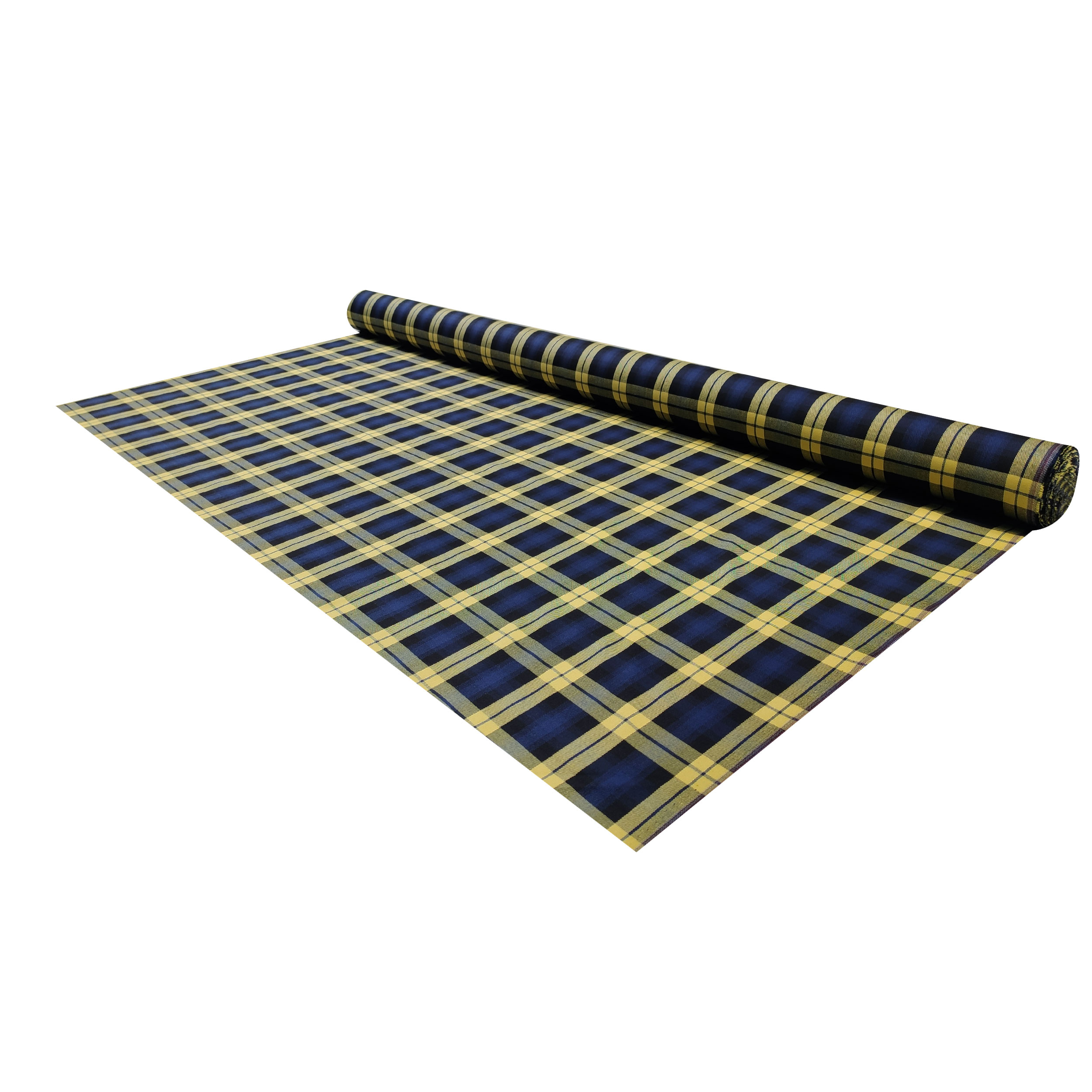 Tessuto Tartan Quadri Blu e Gialli