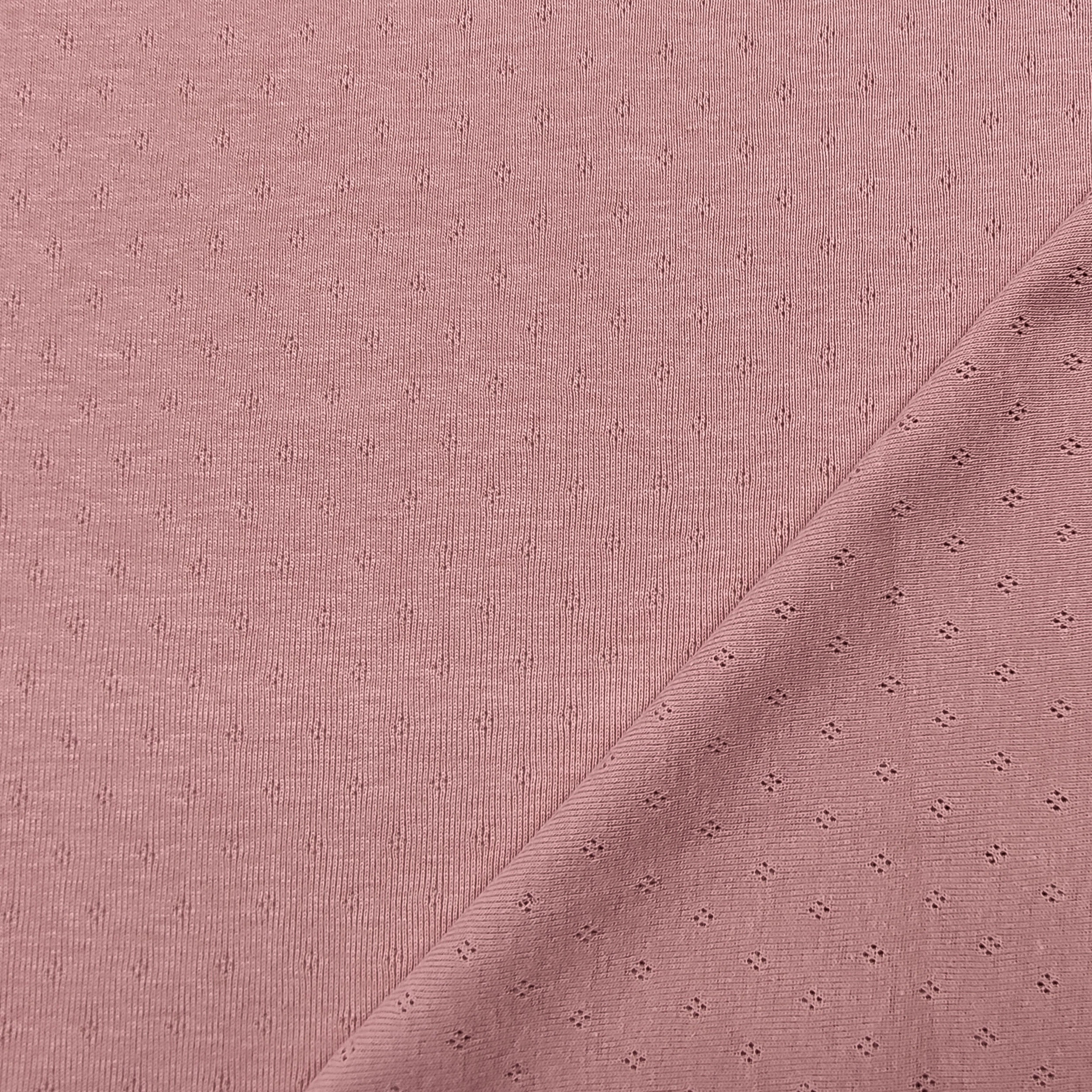 Jersey Cotone Fiori Traforati su Sfondo Rosa Image