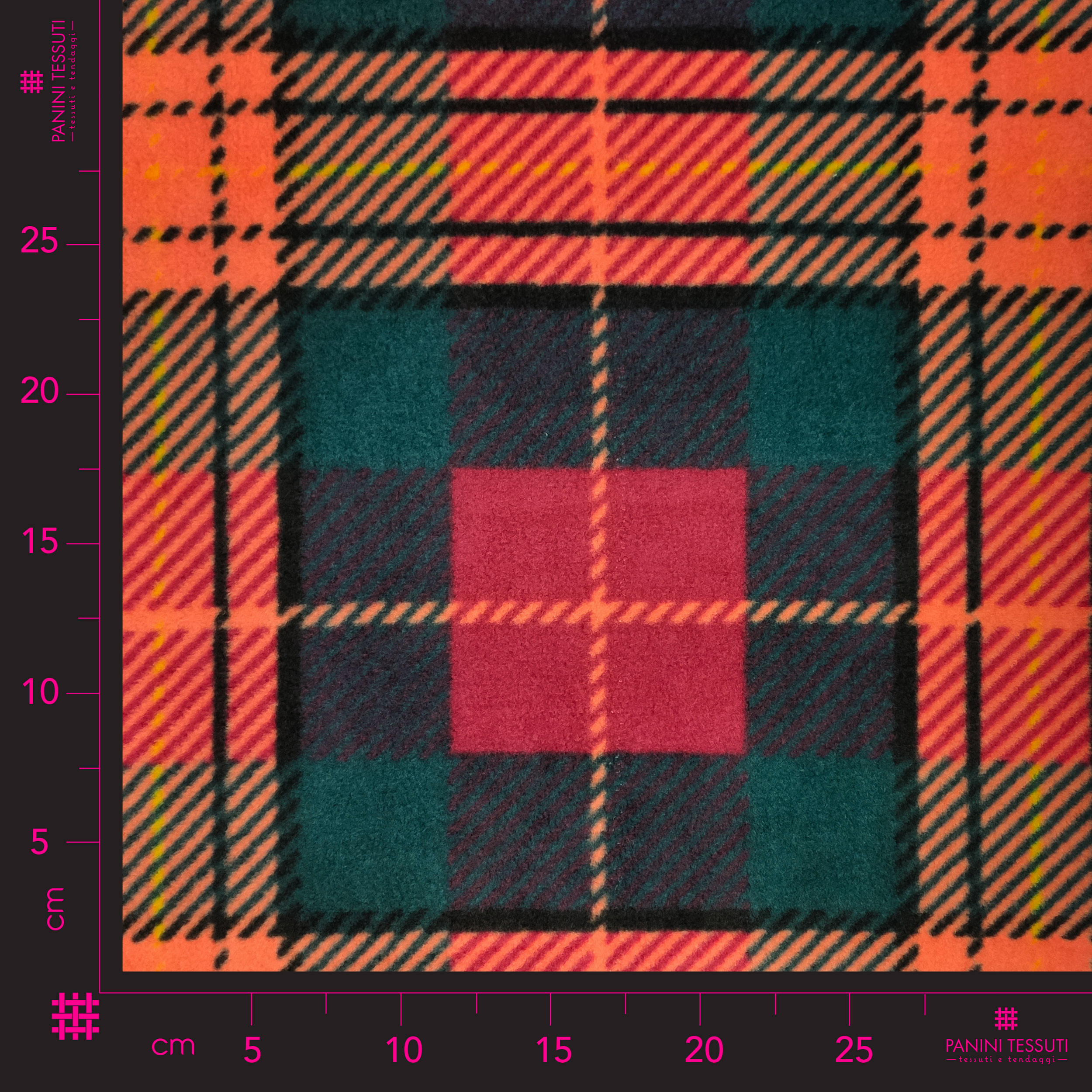 Pile Tartan Toni del Verde e Arancio