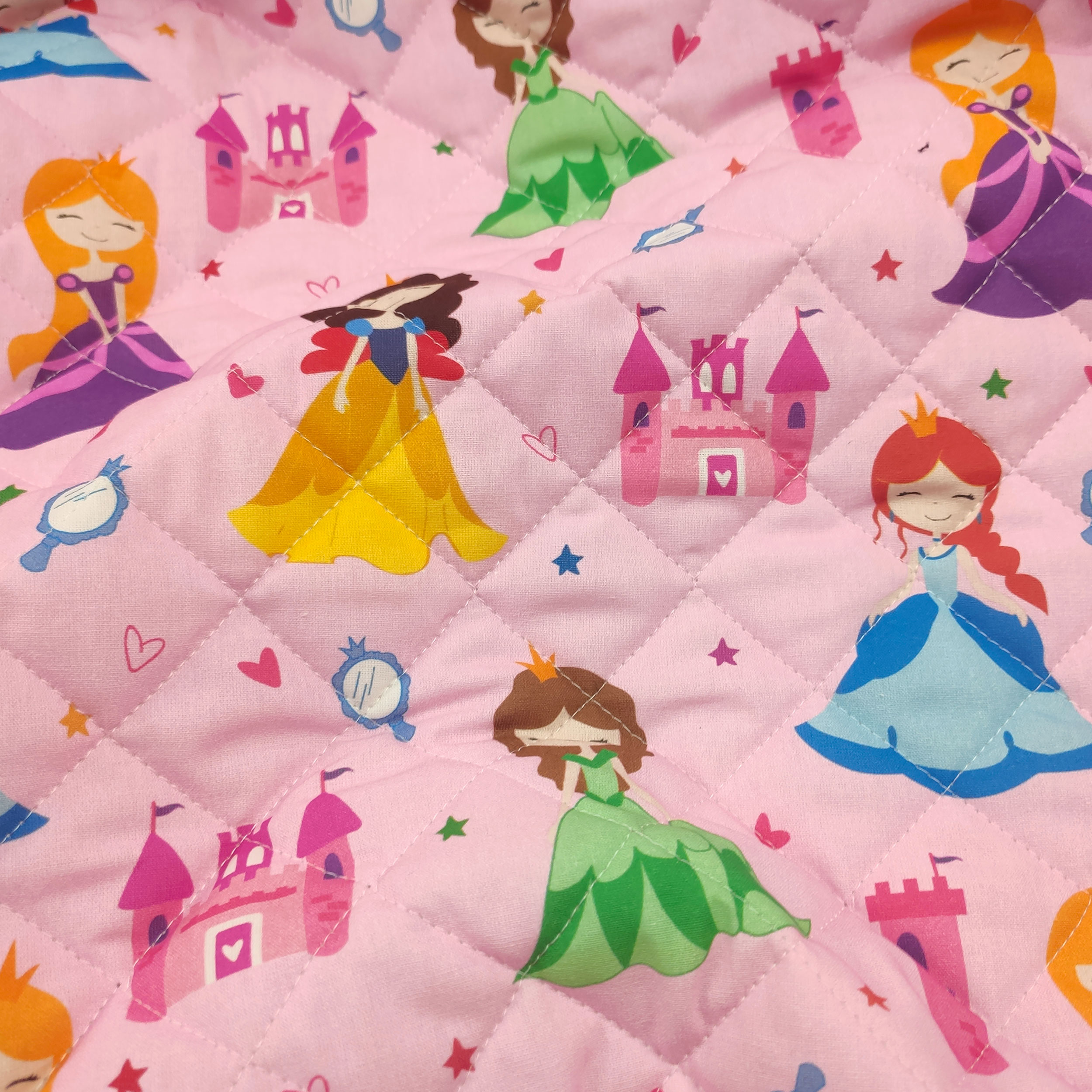 Tessuto Trapuntato Principesse Sfondo Rosa Image
