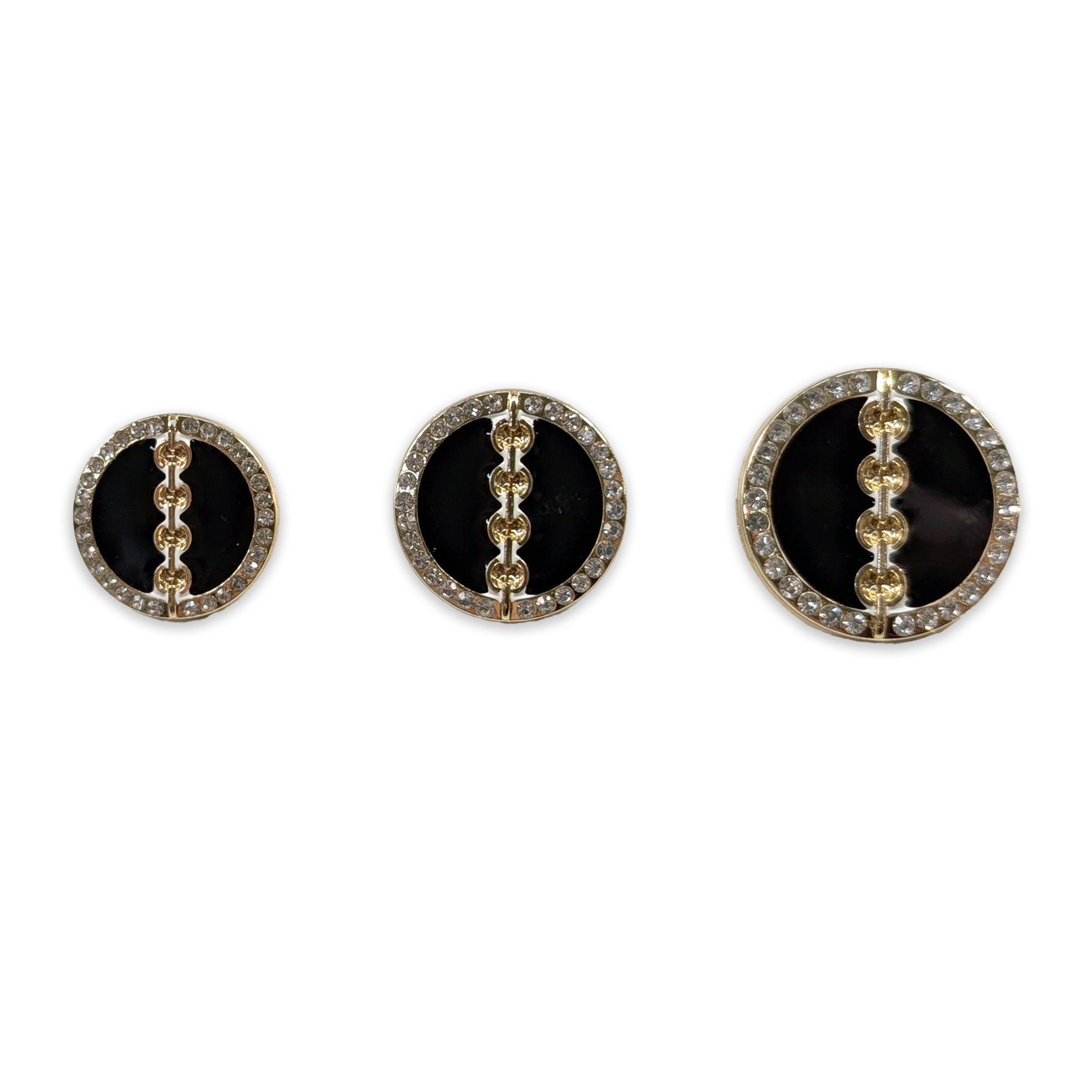 Bottone Elegante Strass Nero Image
