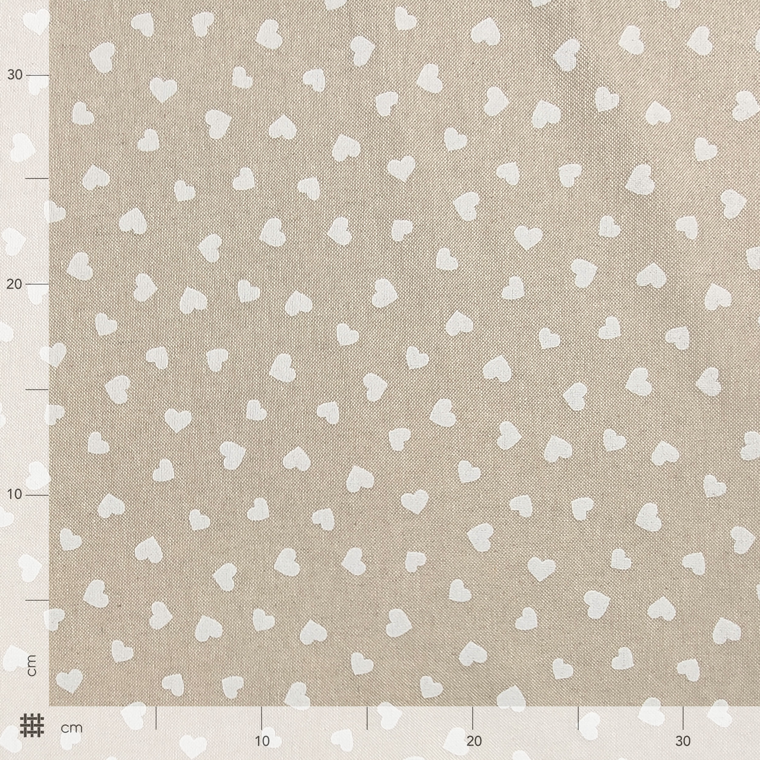 Panama Cuori Bianchi Sfondo Beige