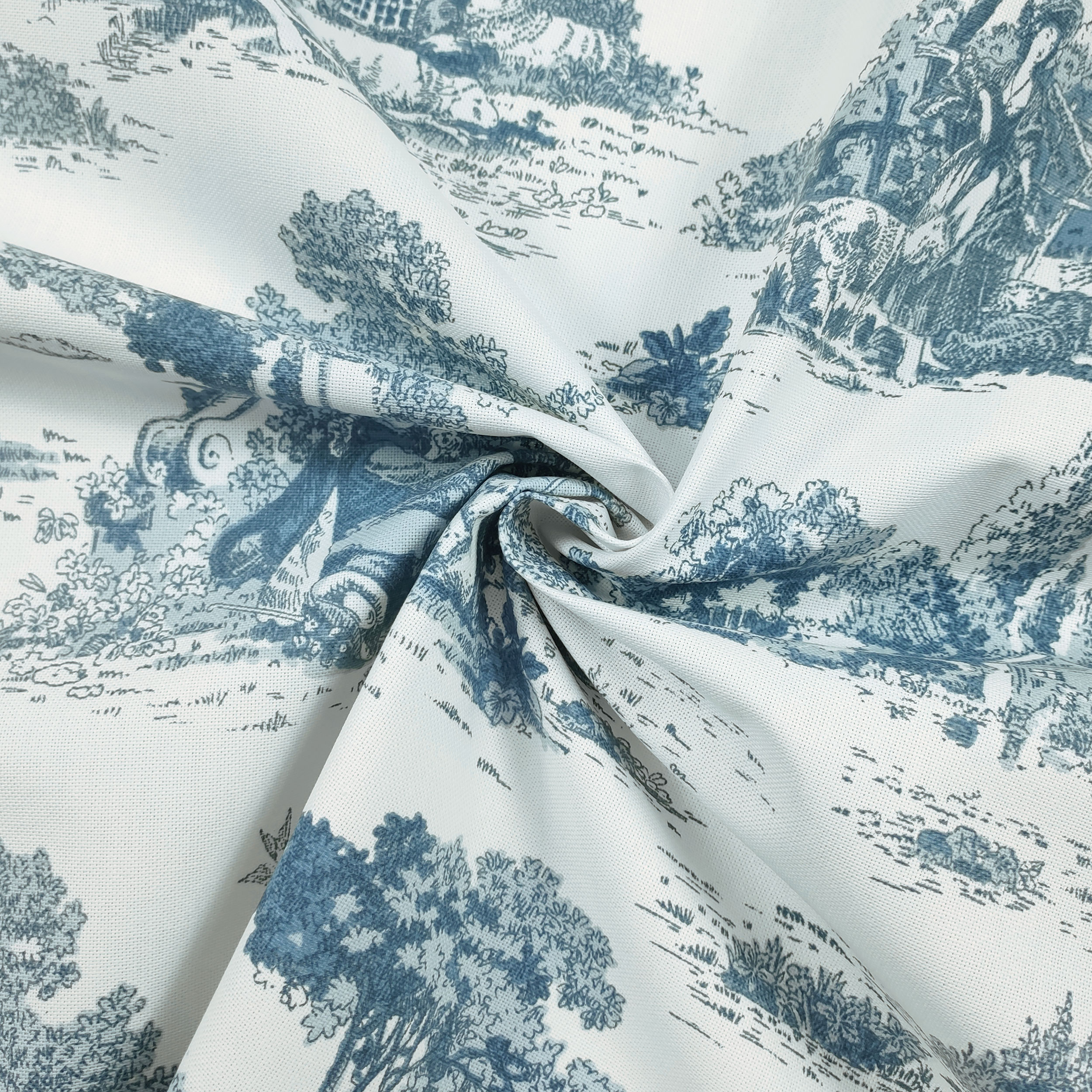 Panama Toile de Jouy Petrolio Image