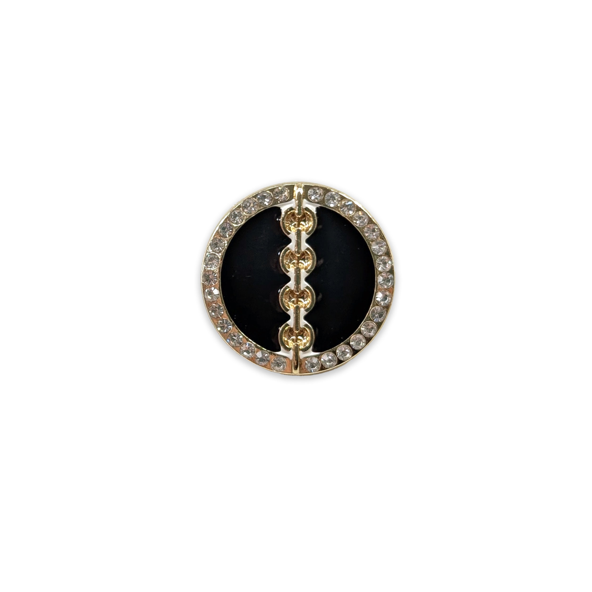 Bottone Elegante Strass Nero Image