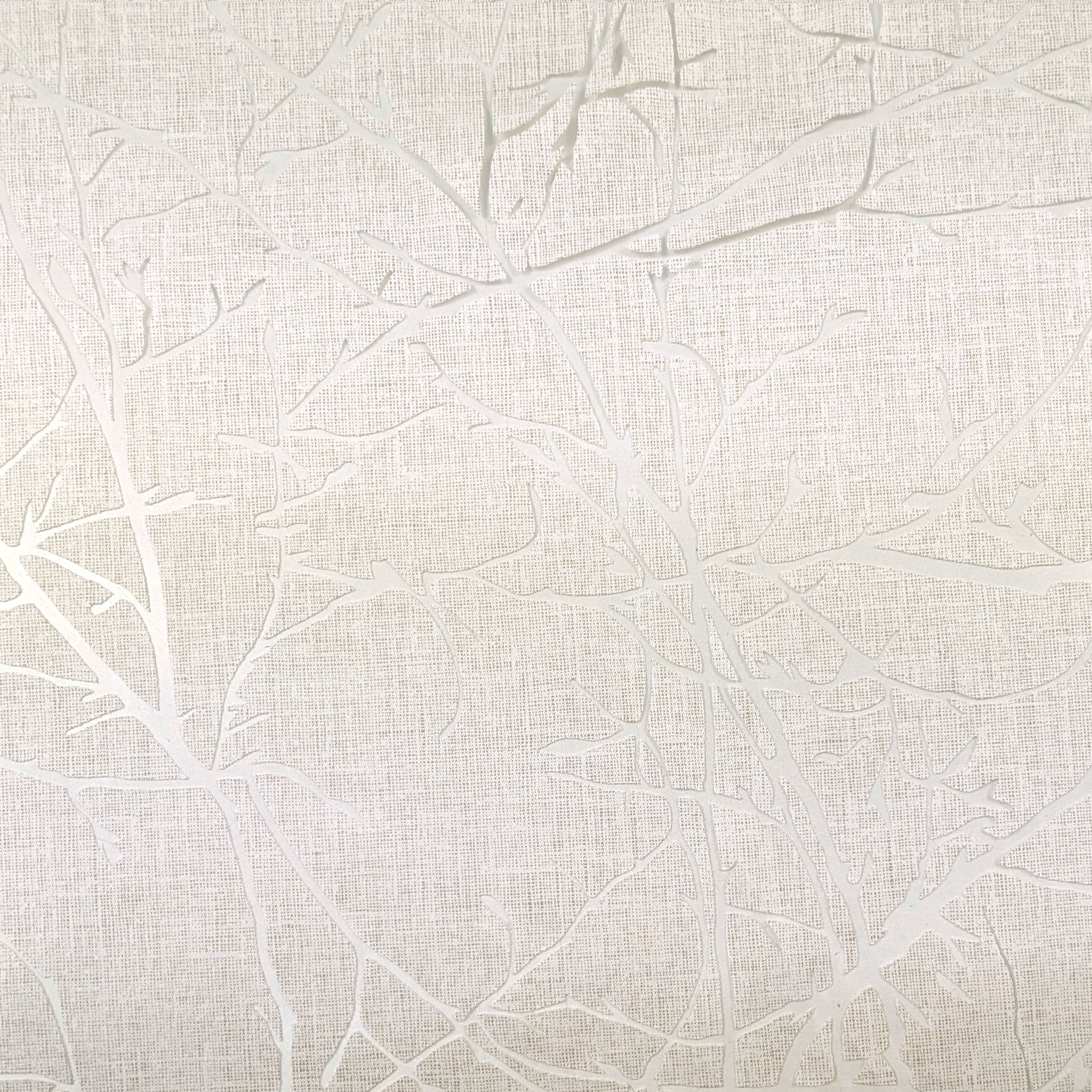 Tessuto Tenda Rami Devorè Beige Image