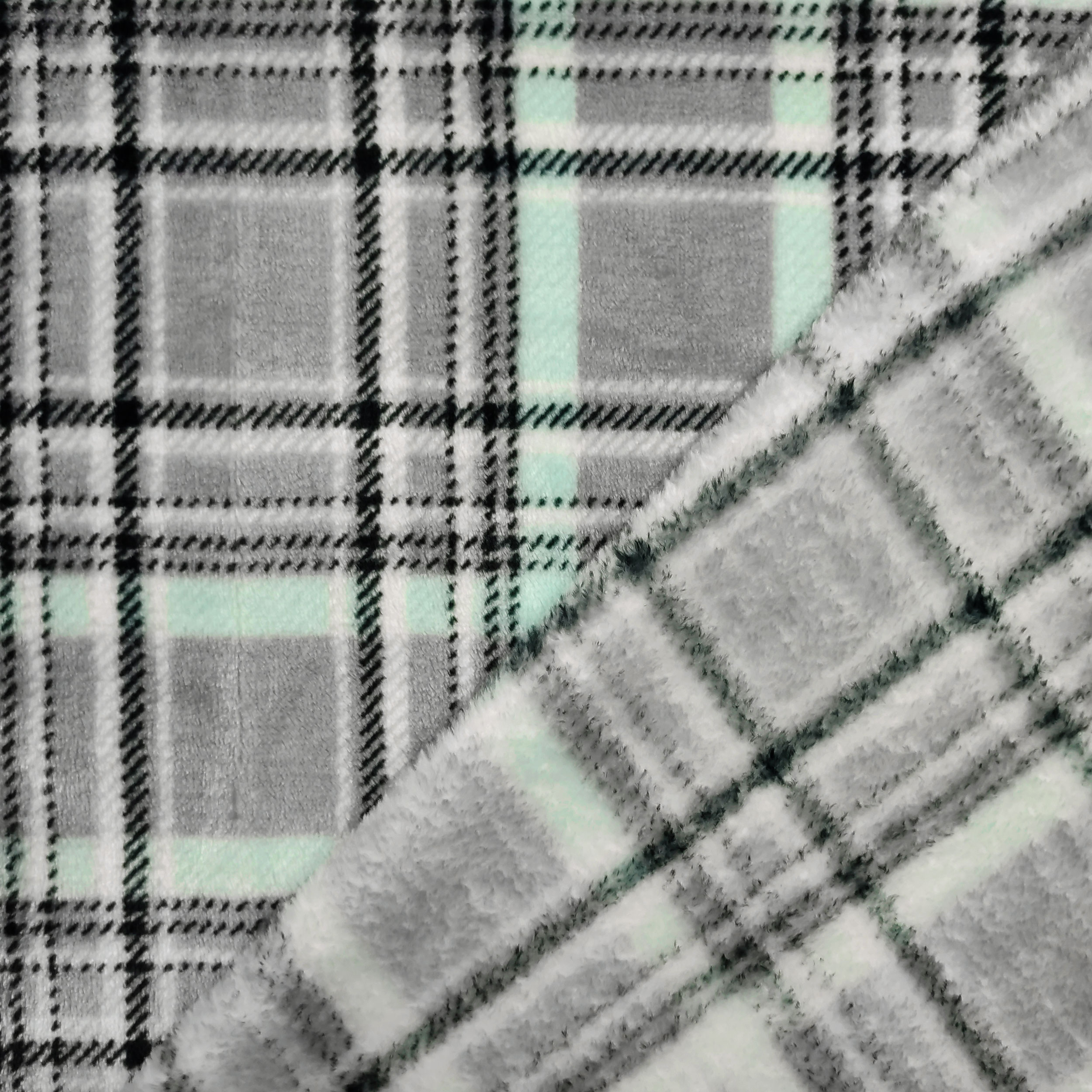 Pile Mano Cachemire Tartan Sfondo Grigio