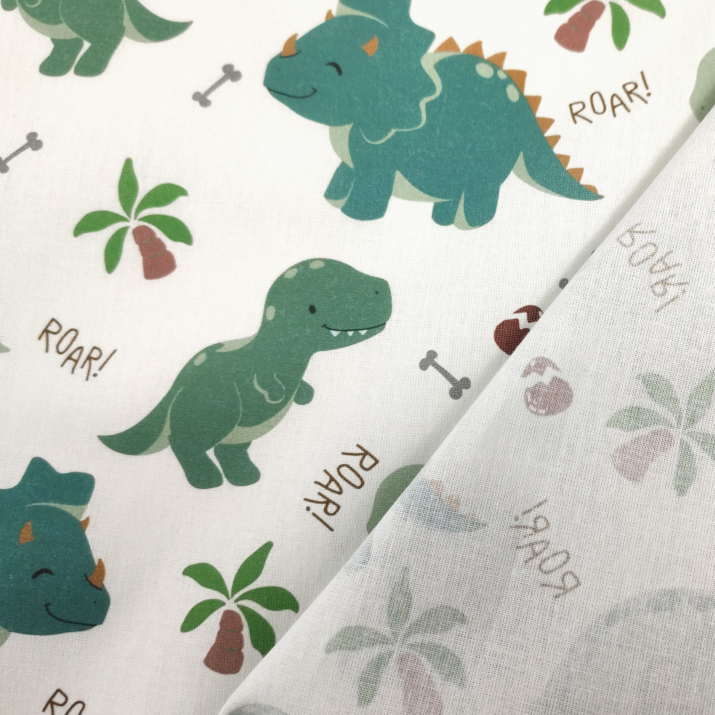 Tessuto Cotone Dinosauri Grandi